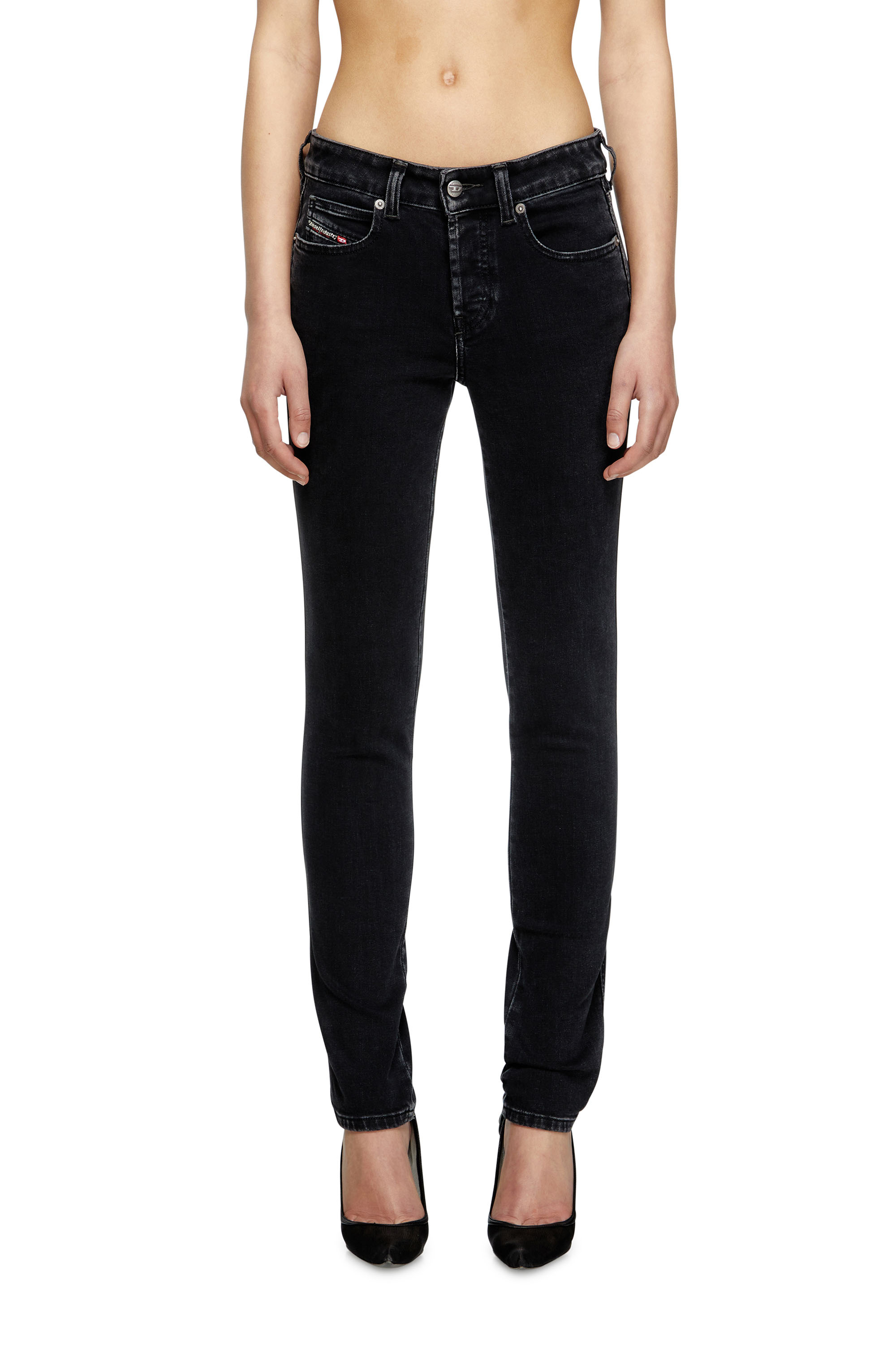 Diesel - Slim Jeans 1992 D-Jiann 09M69 Mujer, Negro/Gris oscuro - 1