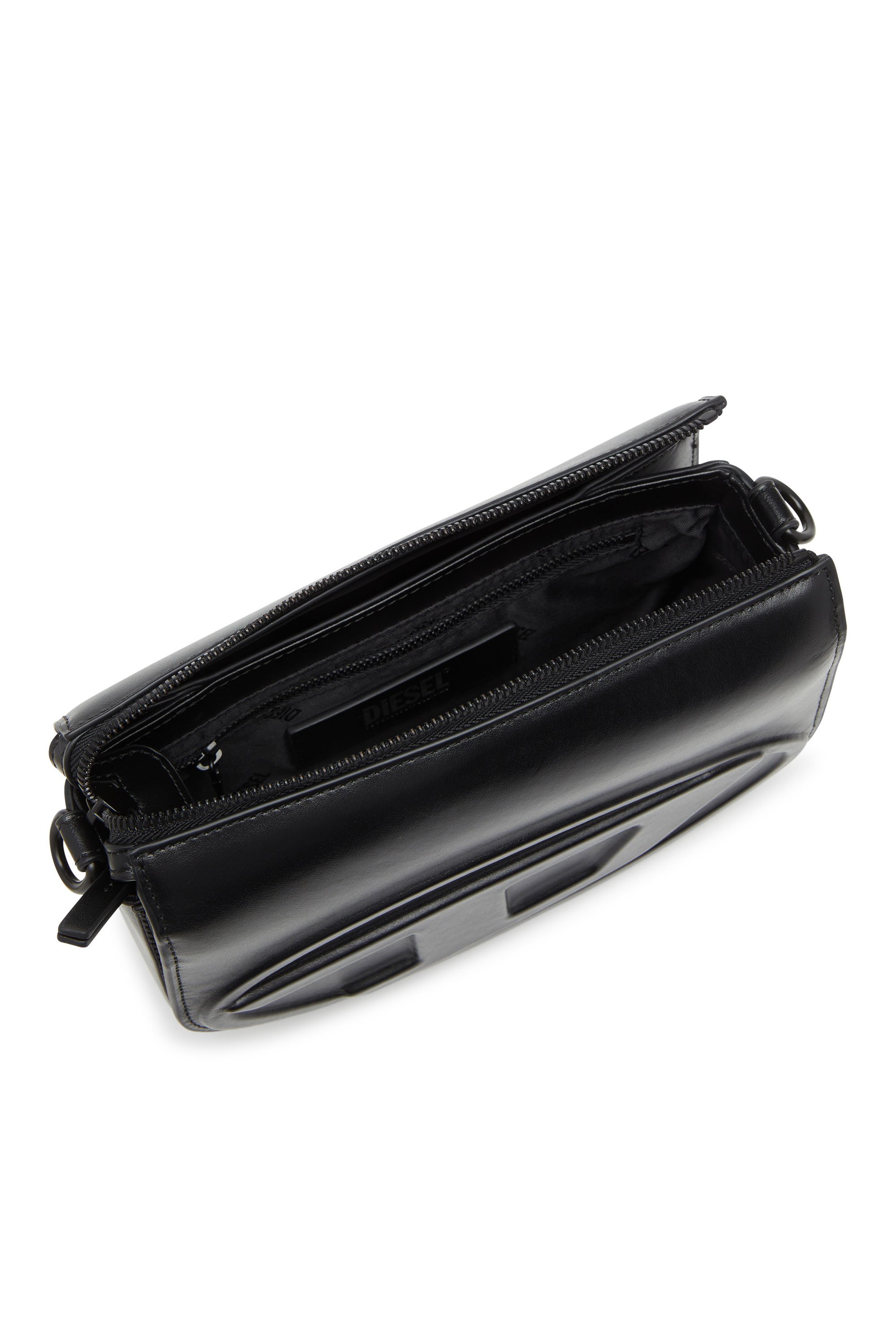 Diesel - 1DR CAMERA BAG, Unisex's 1DR-Camera bag in premium leather in Black - 4