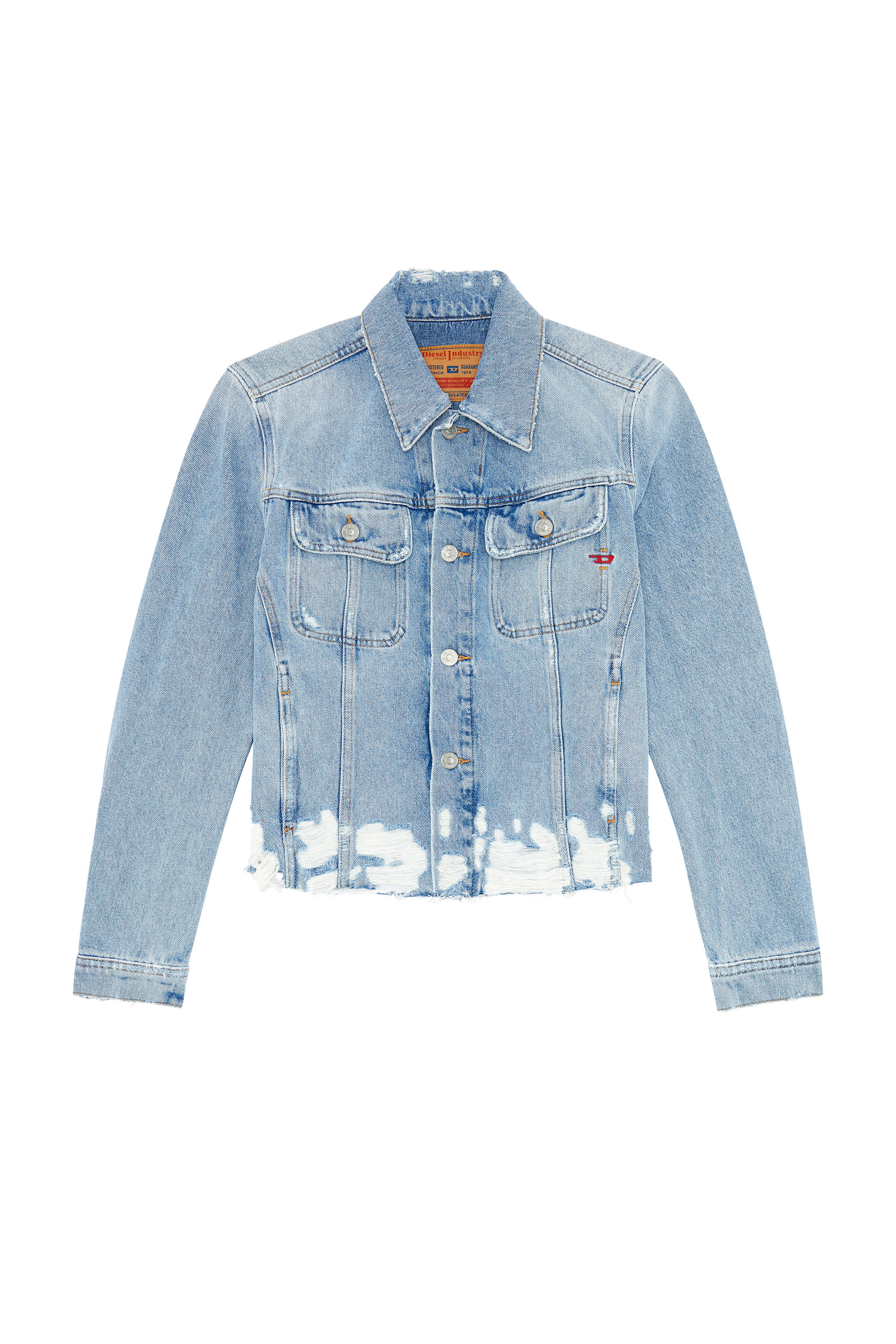 Women's Trucker jacket in destroyed Denim | Blue | Diesel