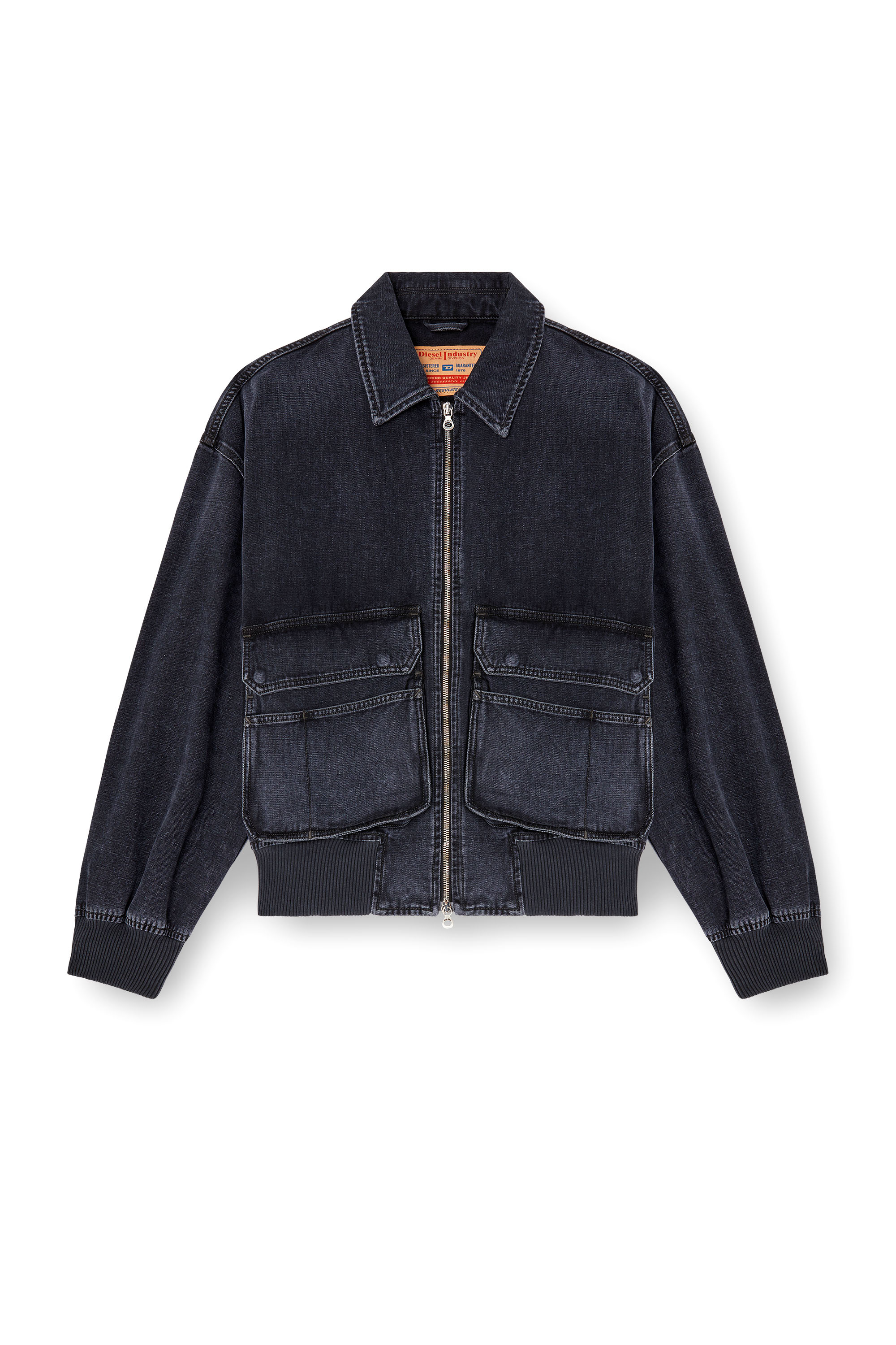 Diesel - D-KURZ, Unisex's Jacket in batavia-weave denim in Black - 7