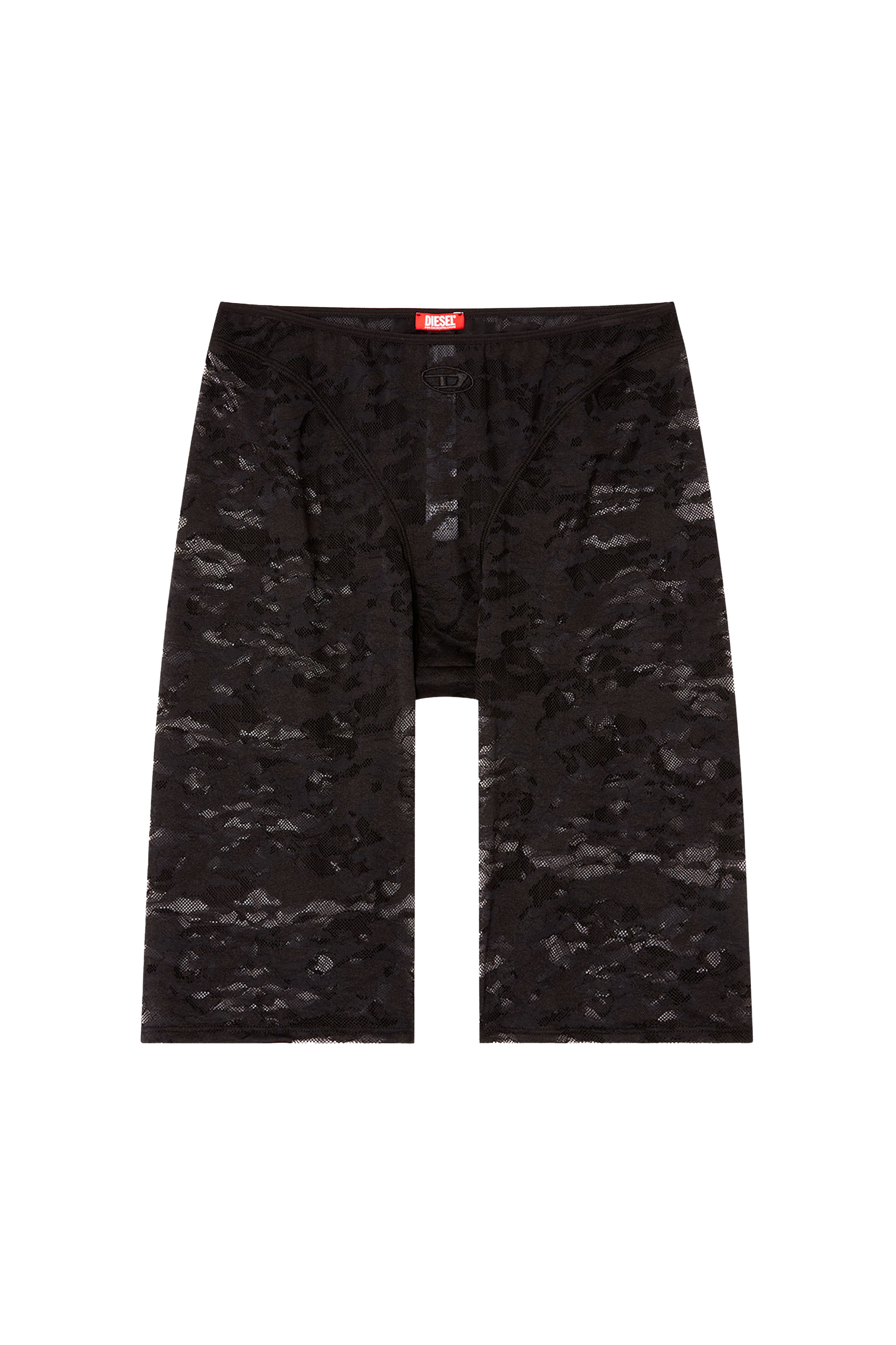 Diesel - KENDRA-UTLT, Pantalones cortos de ciclismo en camuflaje de encaje con detalle de lencería Mujer in Negro - 3