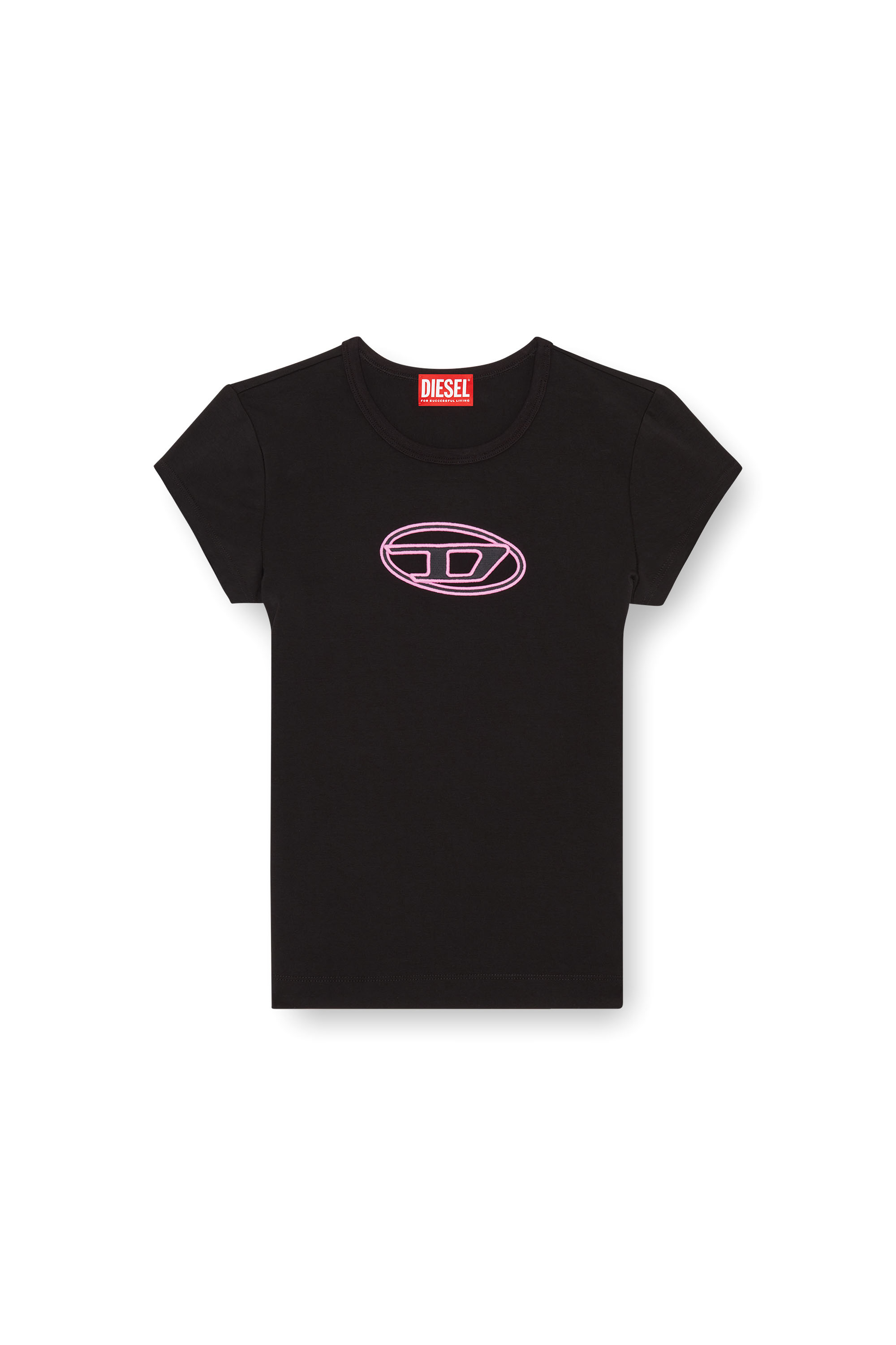 T-ANGIE Woman: Cotton T-shirt with cut-out D logo | Diesel