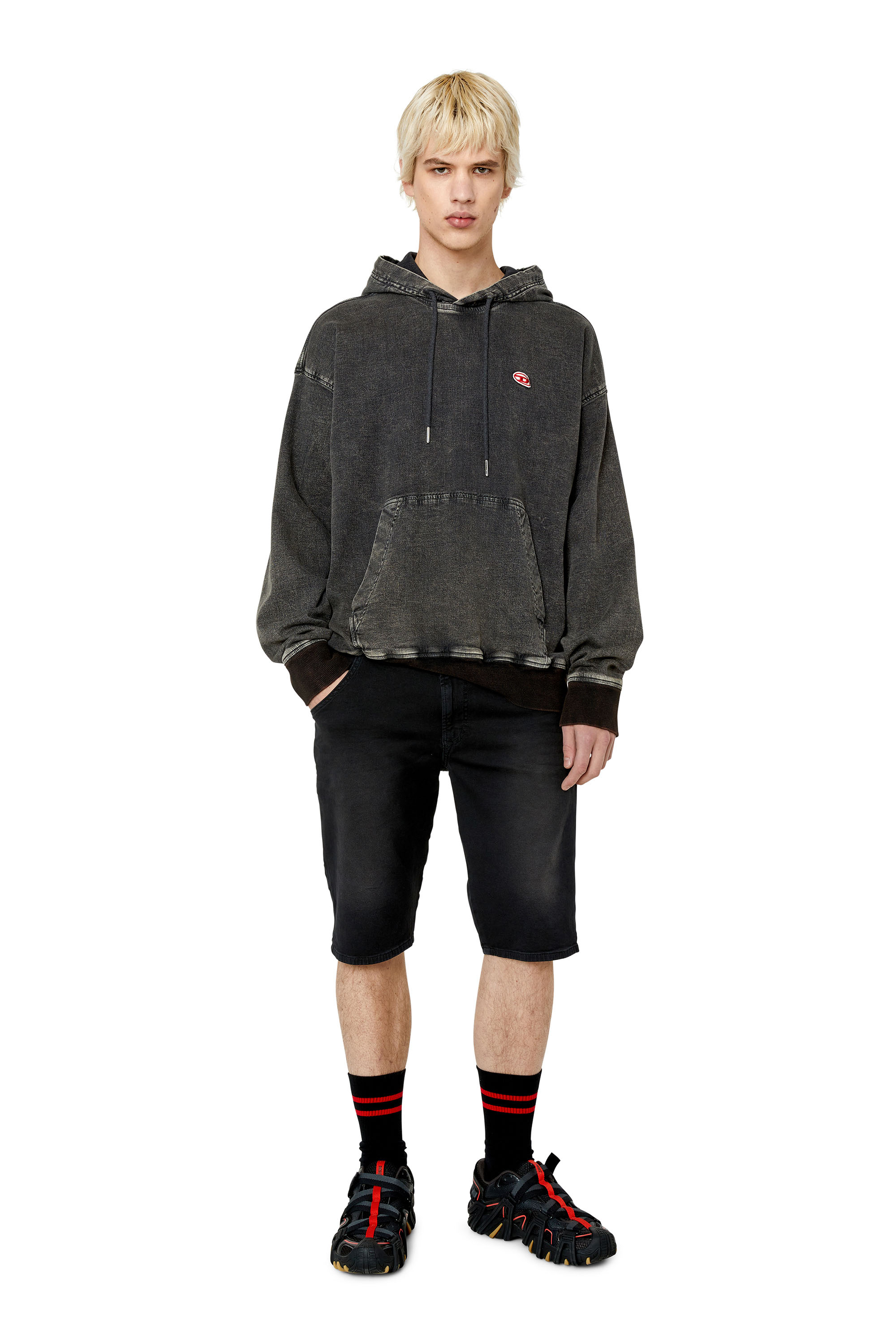 Diesel - D-KROOSHORT-Z JOGGJEANS, Man Coloured shorts in JoggJeans® in Black - Image 1