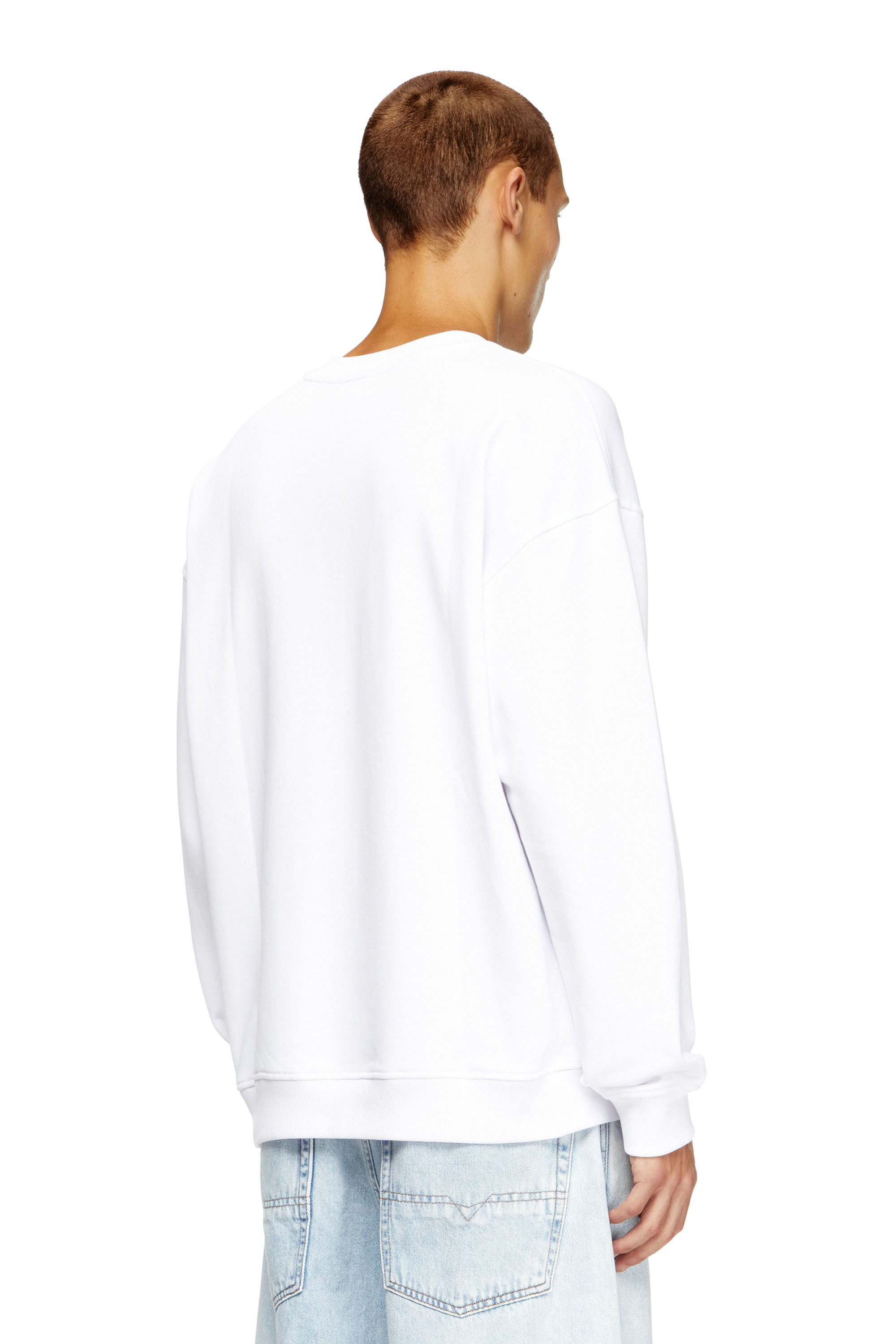 Diesel - S-BOXT-OD, Man's Sweatshirt with cut-out Oval D logo in White - 3