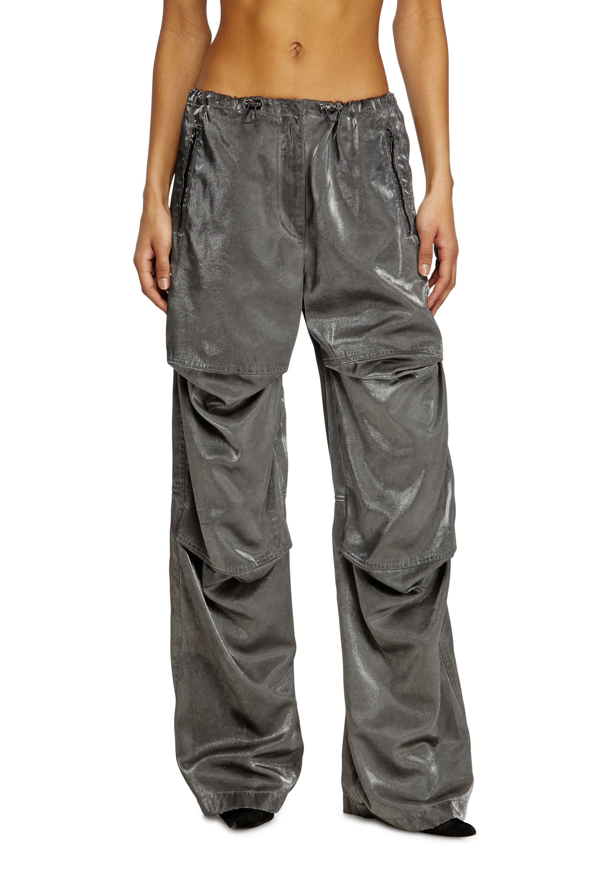 Diesel - P-RODIGE, Pantalones cargo satinados Mujer in Gris - 2