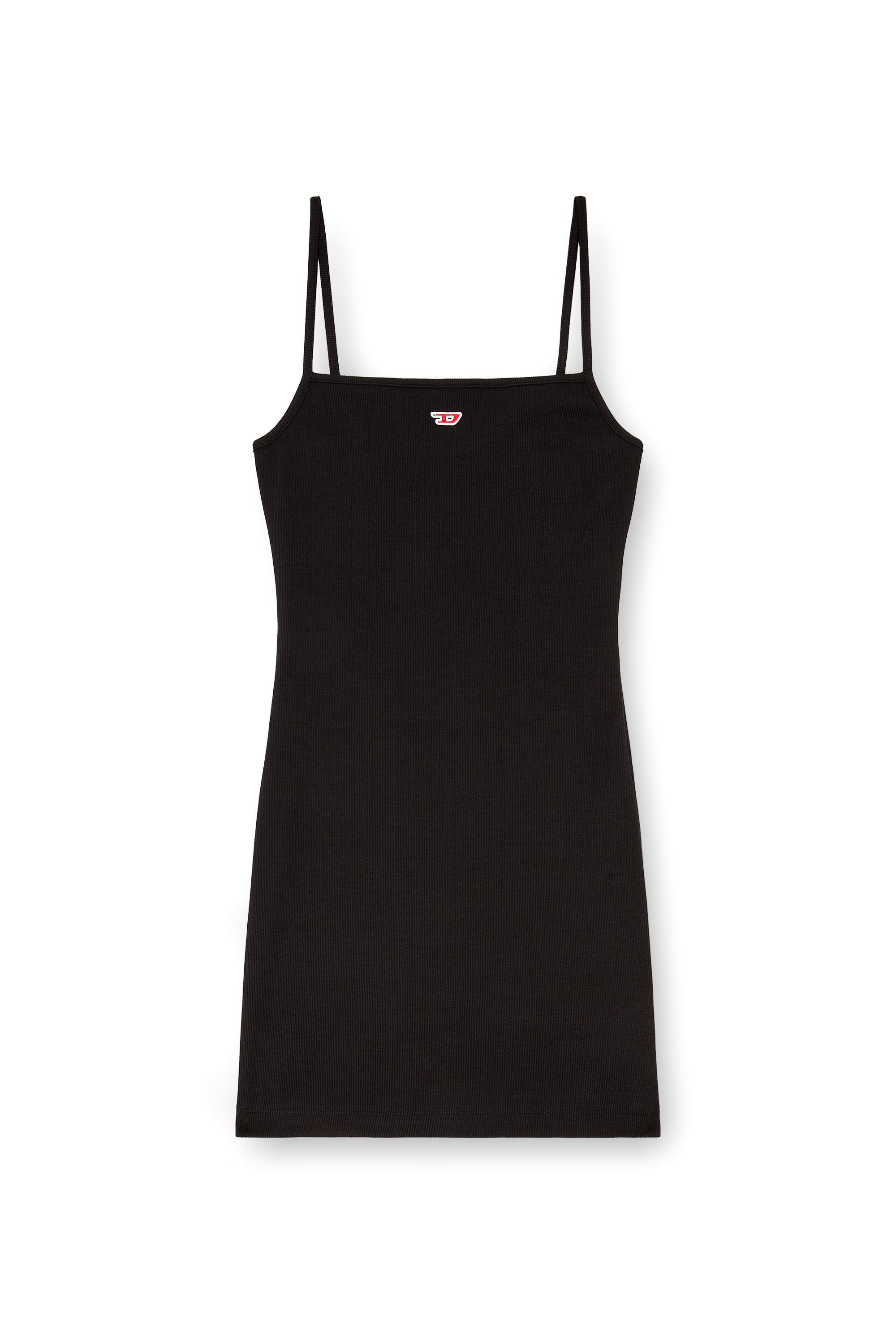 Diesel - D-HOPY-D, Vestido corto lencero con logotipo D Mujer in Negro - 4