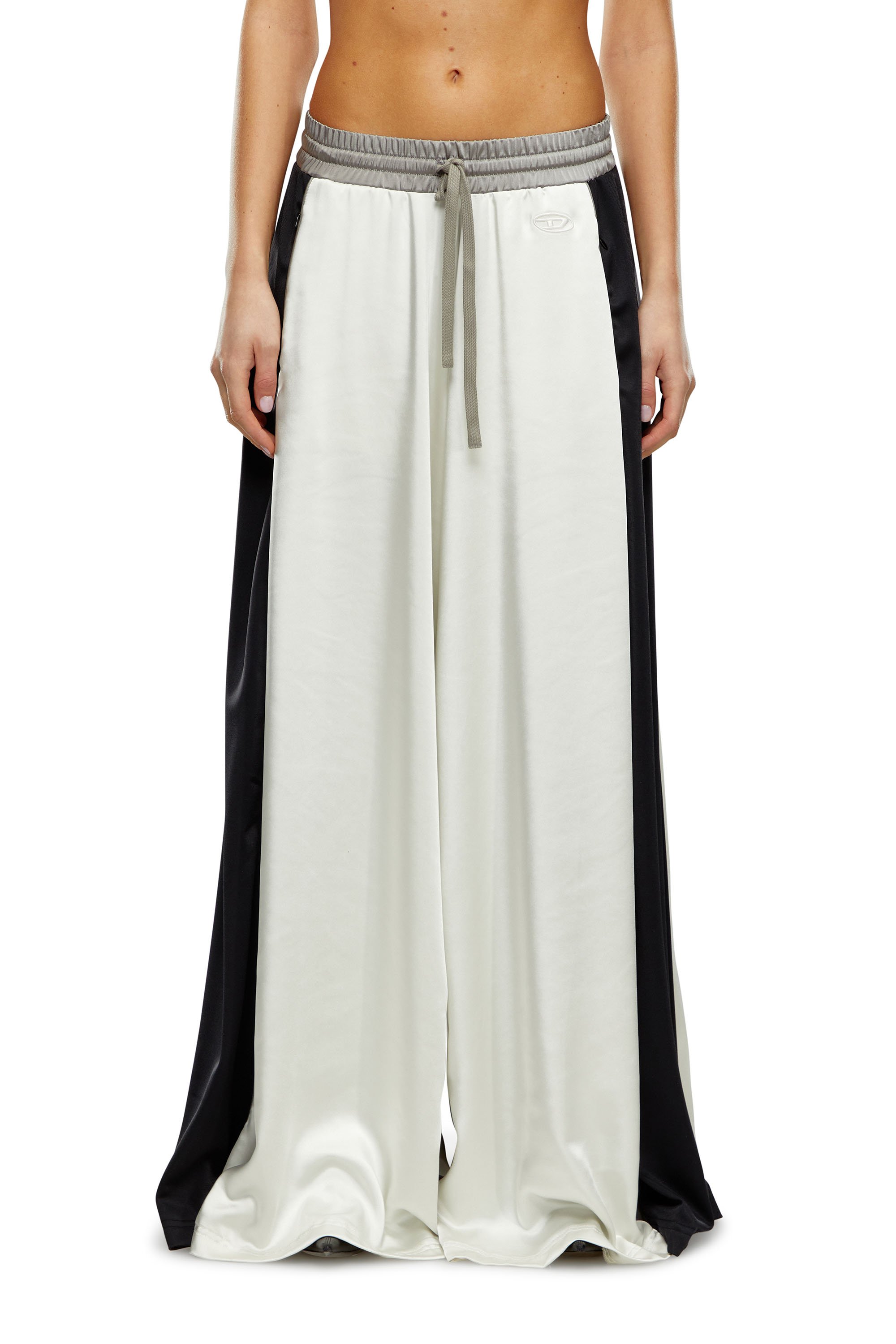 Diesel - P-WILD, Woman Palazzo pants in satin and double knit in Multicolor - Image 1