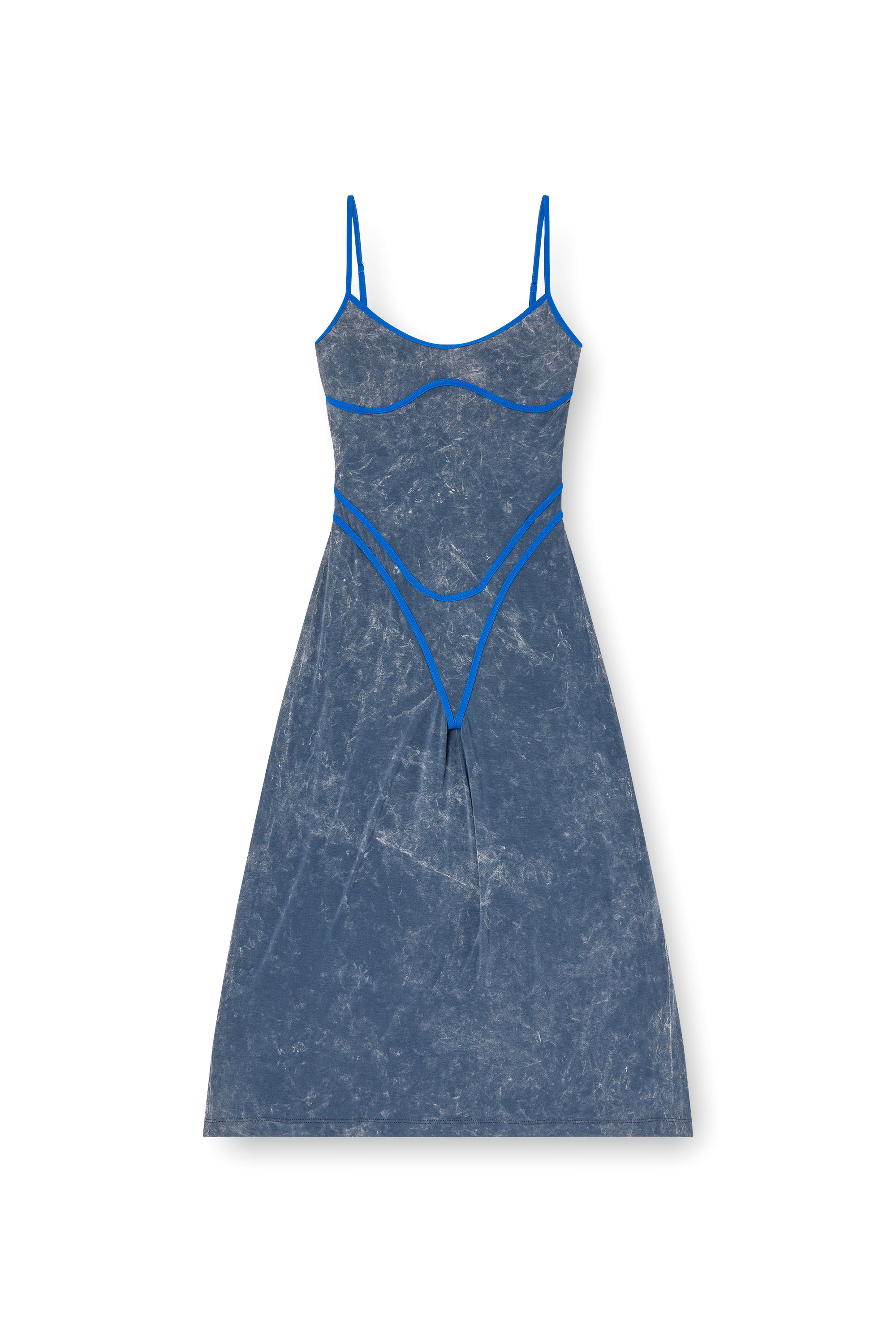 Diesel - D-WOW, Woman's Strappy dress with underwear detail in Blue - 5