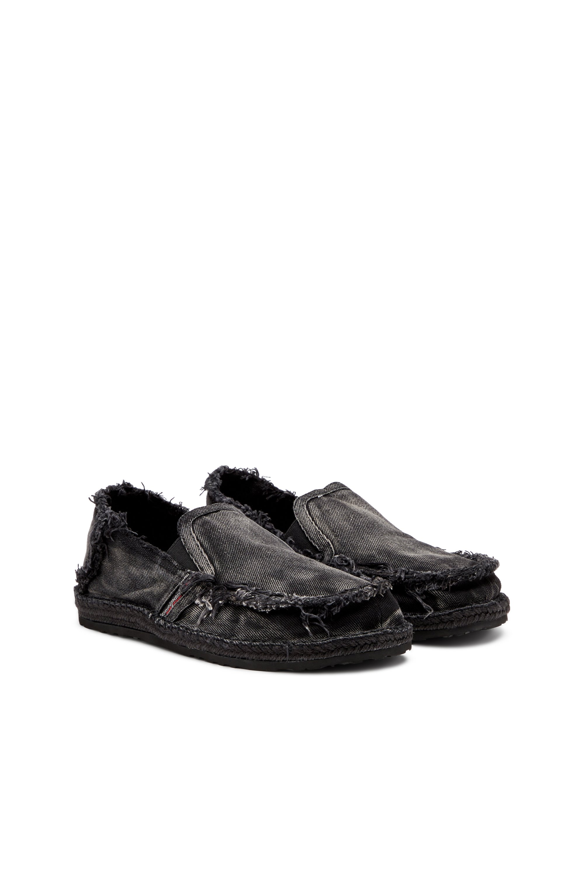 Diesel - D-LUKAS ESP, Mocasines de esparto en denim desgastado Hombre in Negro - 2