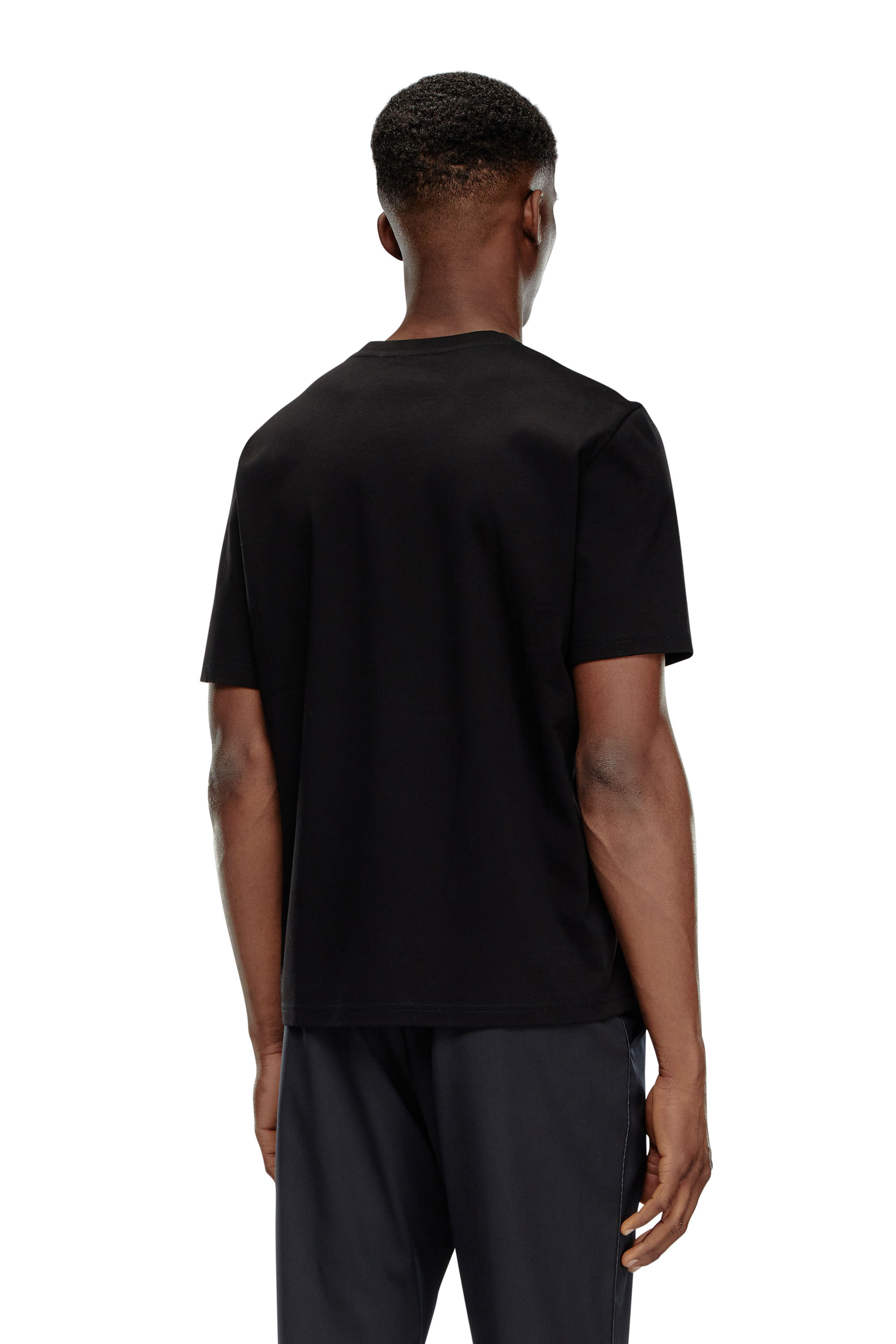 Diesel - T-MADJUST-K1, Man Interlock T-shirt with tonal Diesel print in Black - Image 2