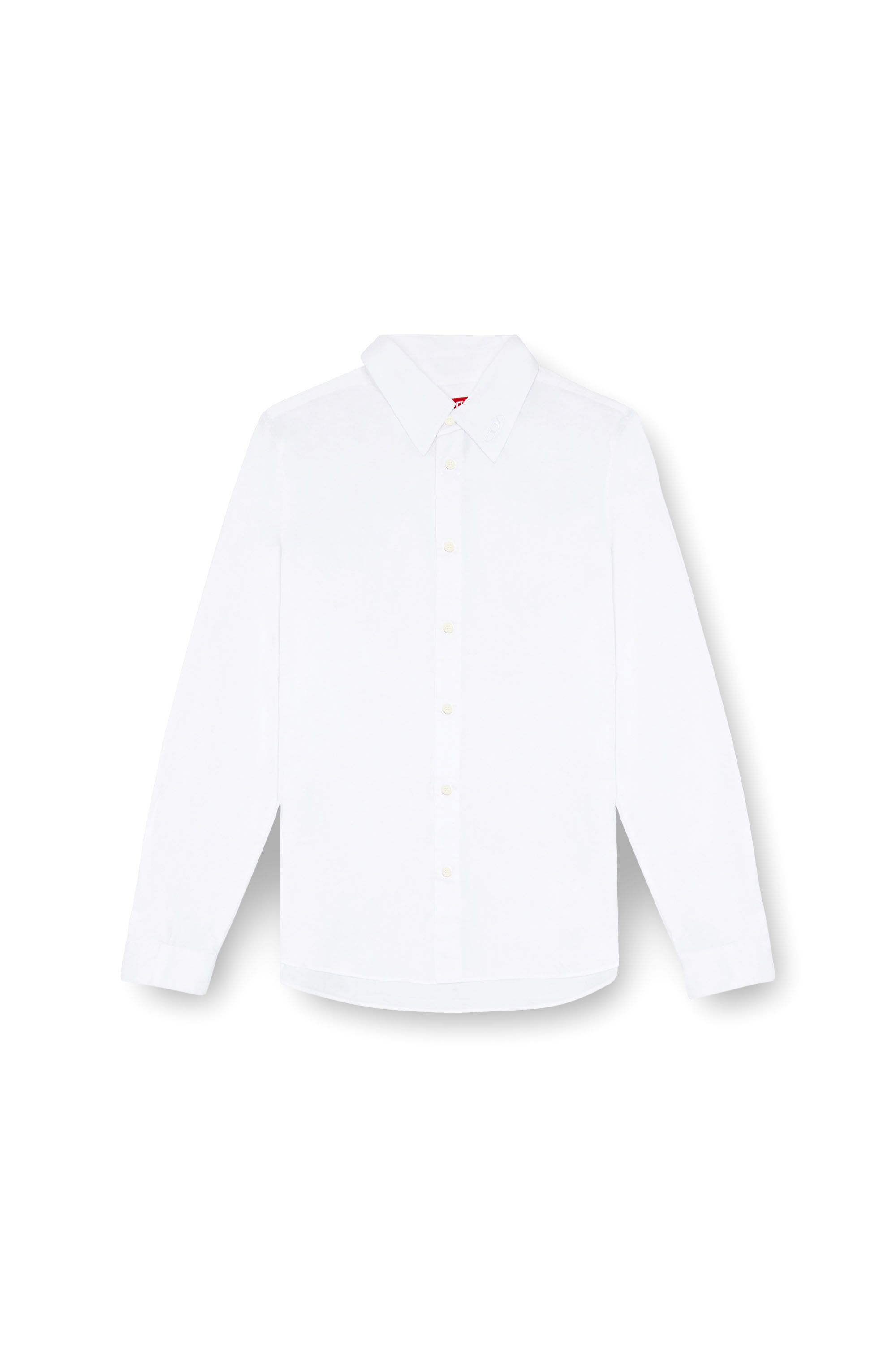 Diesel - S-FITTY-A, Man's Formal shirt with logo-embroidered collar in White - 4