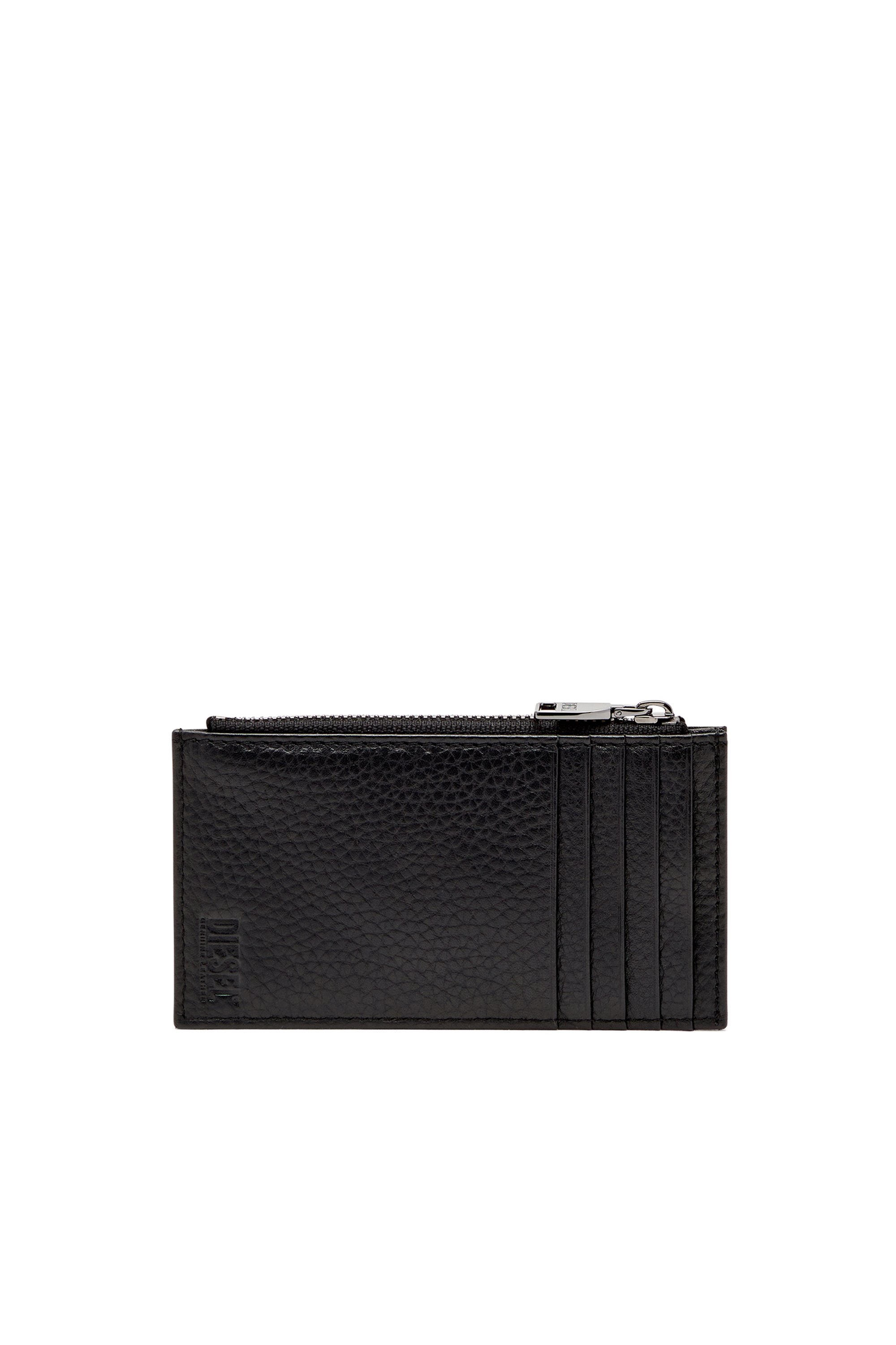 Diesel - HISSU EVO CARD HOLDER III, Tarjetero plano de cuero granulado Hombre in Negro - 2