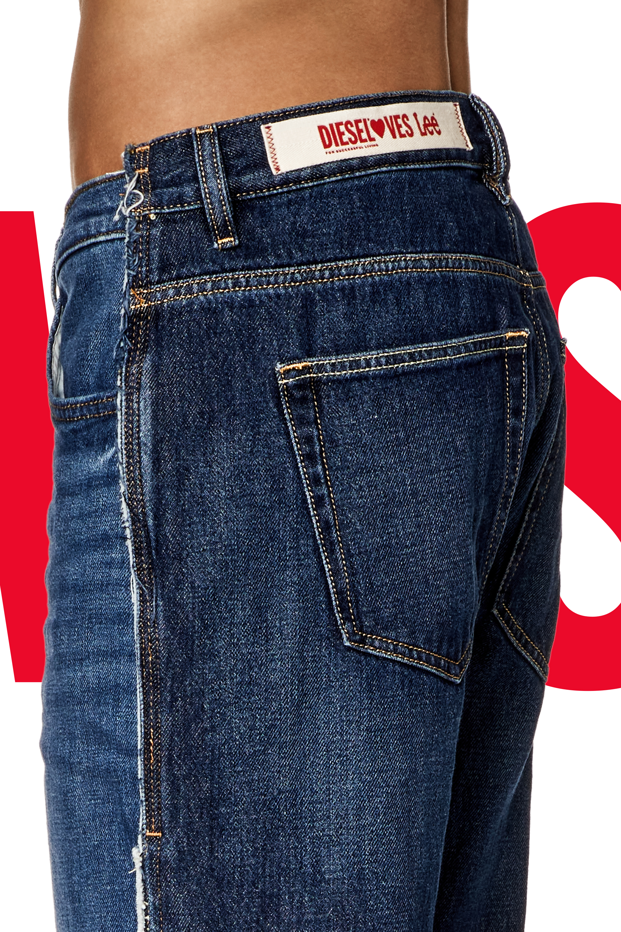 Diesel - Straight Jeans Dieseloves 04 09K47, Azul medio - Image 4