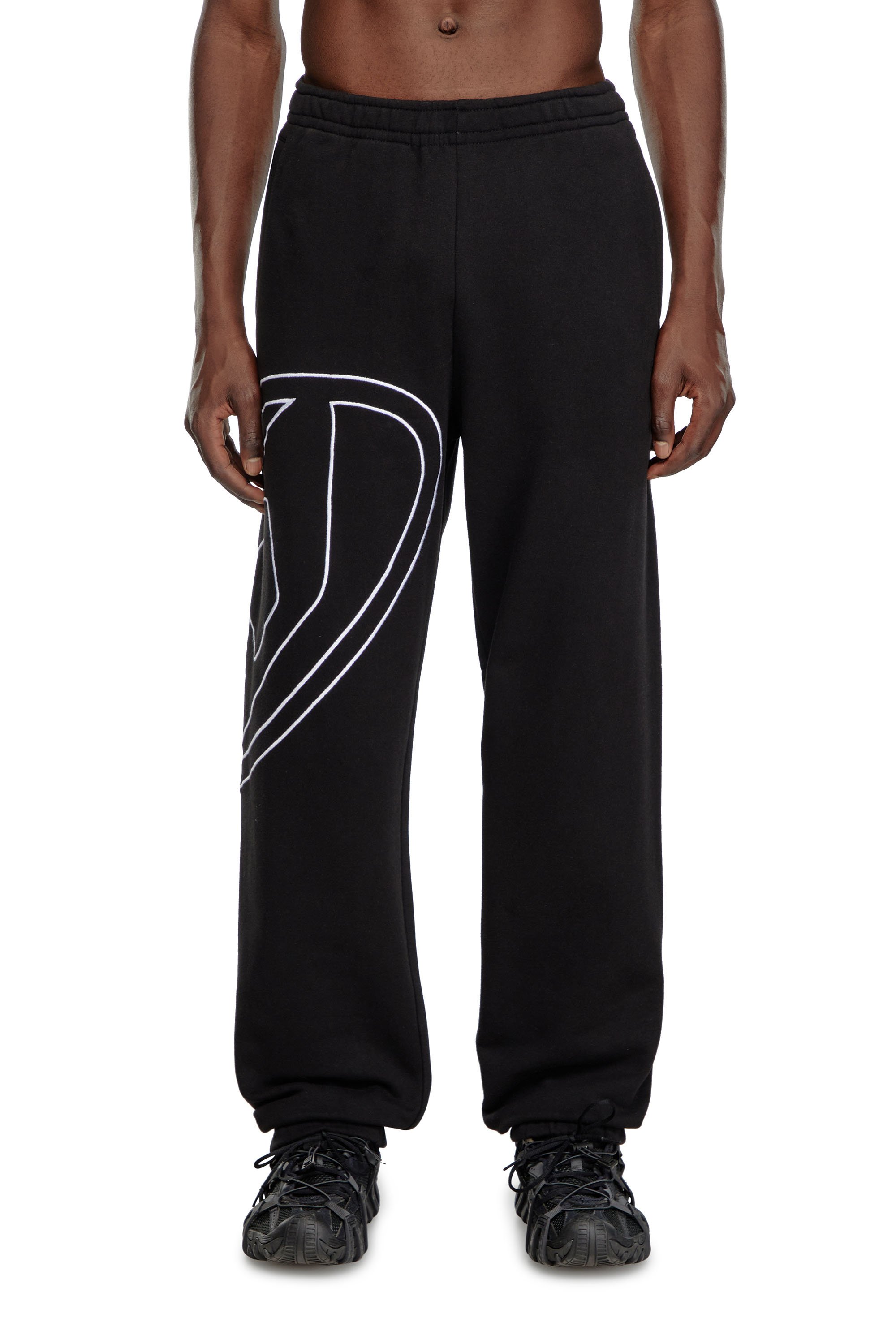 Diesel - P-MARKY-MEGOVAL-D, Hombre Pantalones deportivos con oval D extragrande in Negro - Image 1