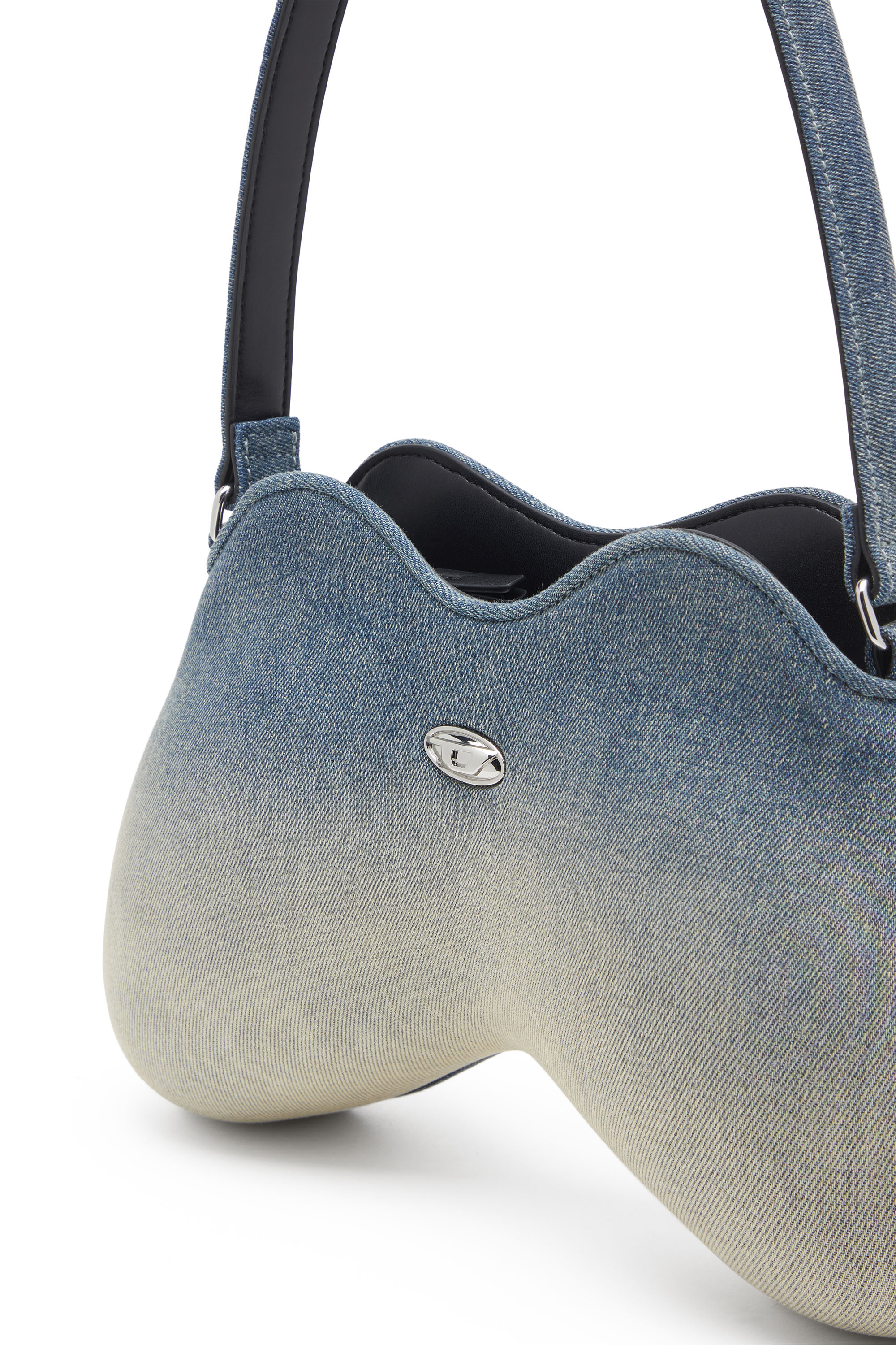 Diesel - DOUBLE-D SHOULDER, Bolso de hombro de denim solarizado Mujer in Azul marino - 5