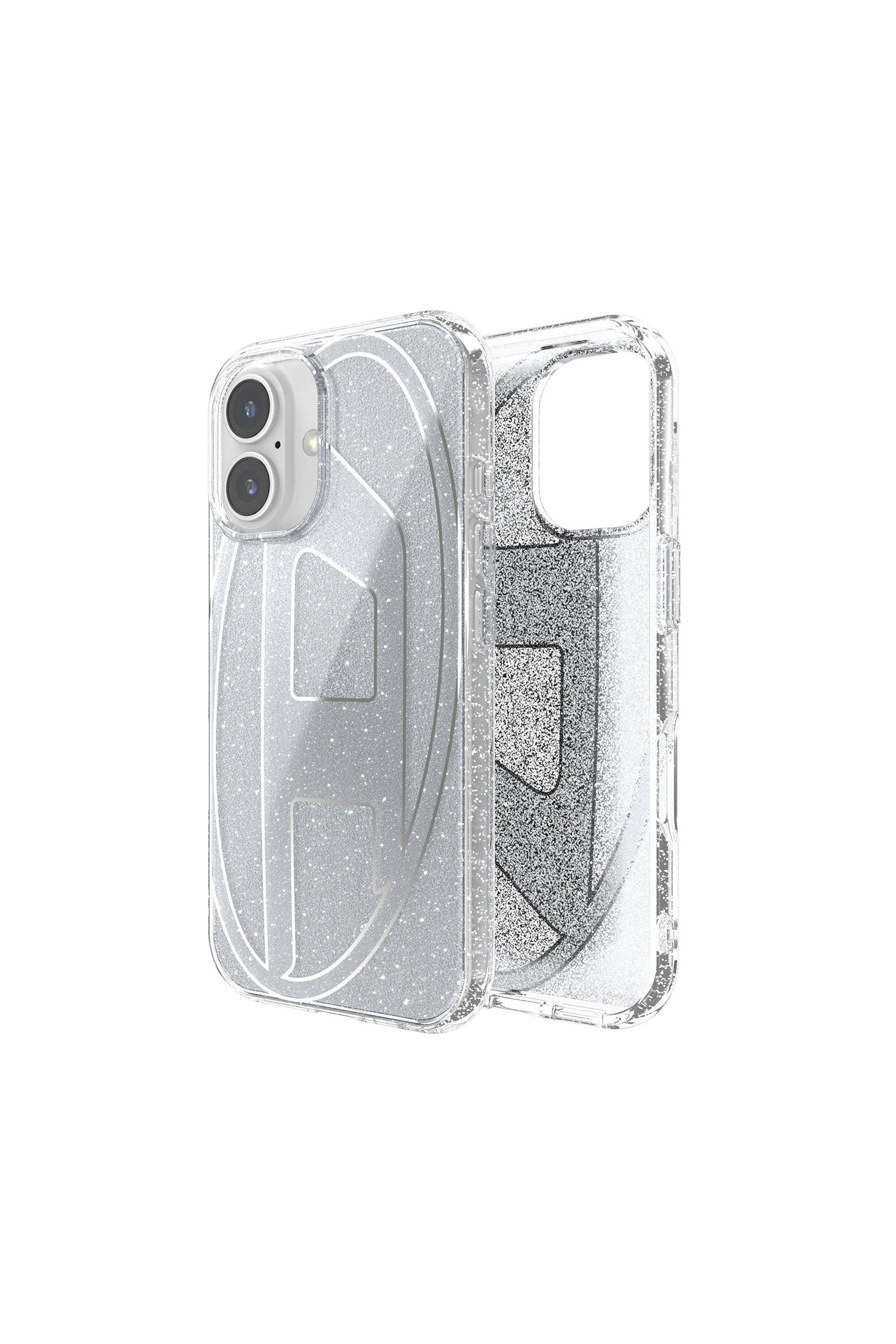 Diesel - 60151 AOP CASE, Unisex's Oval D Glitter Case for iP 16 in Silver - 1