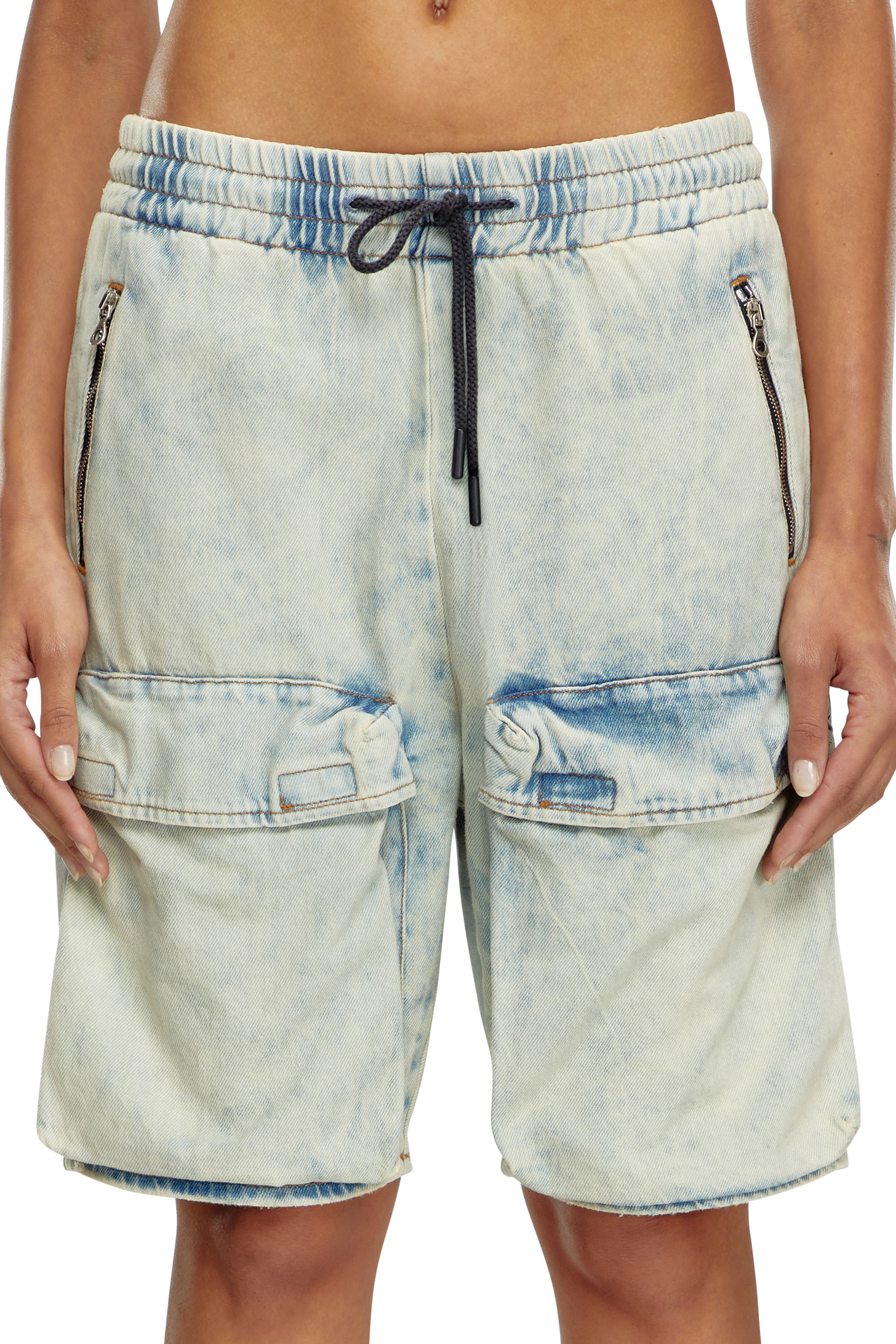 Diesel - D-RIDE-S, Pantalones cortos cargo en denim Mujer in Azul marino - 3