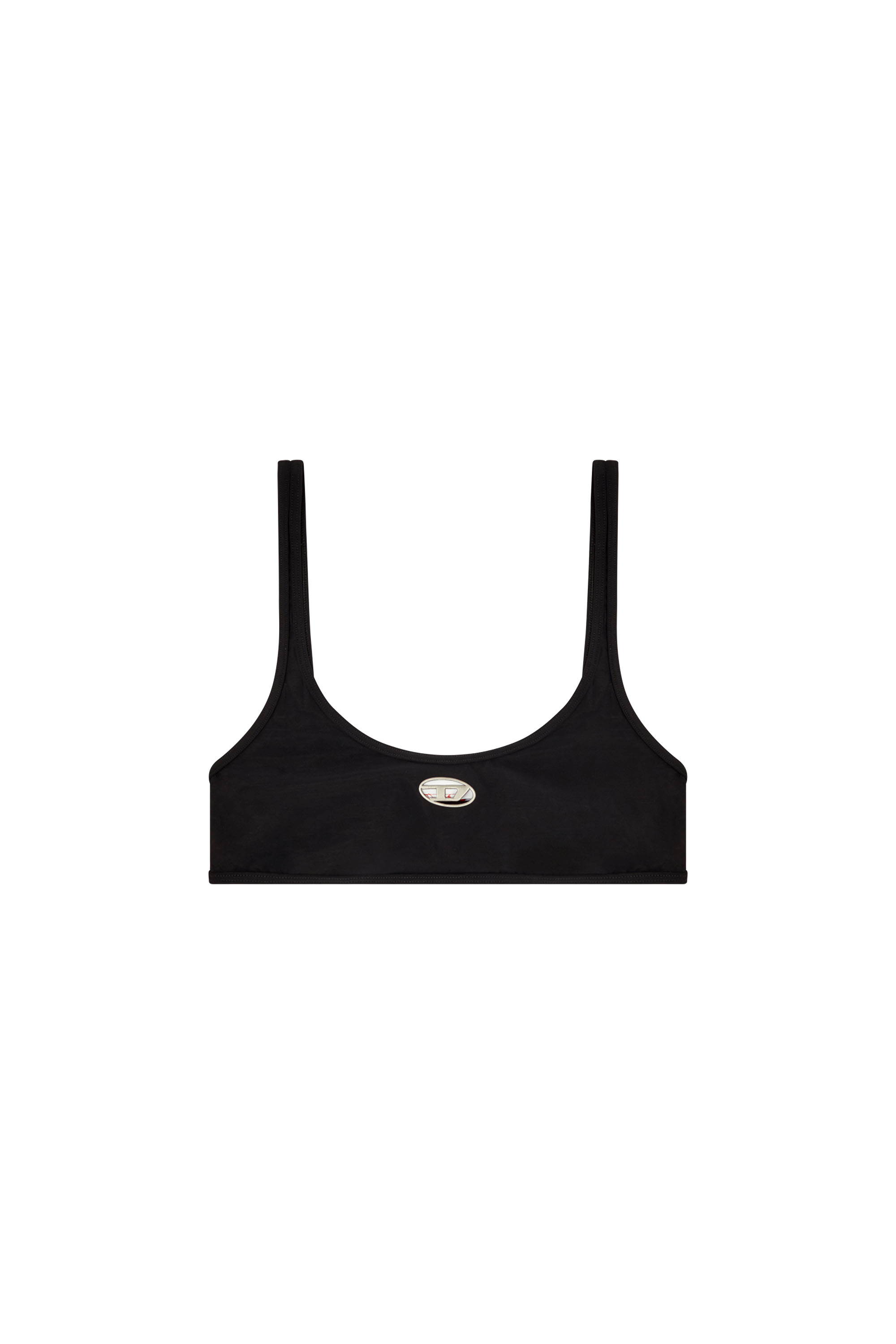 Diesel - UT-BRA-TOP-UTLT, Top de bikini con logotipo recortado Mujer in Negro - 3