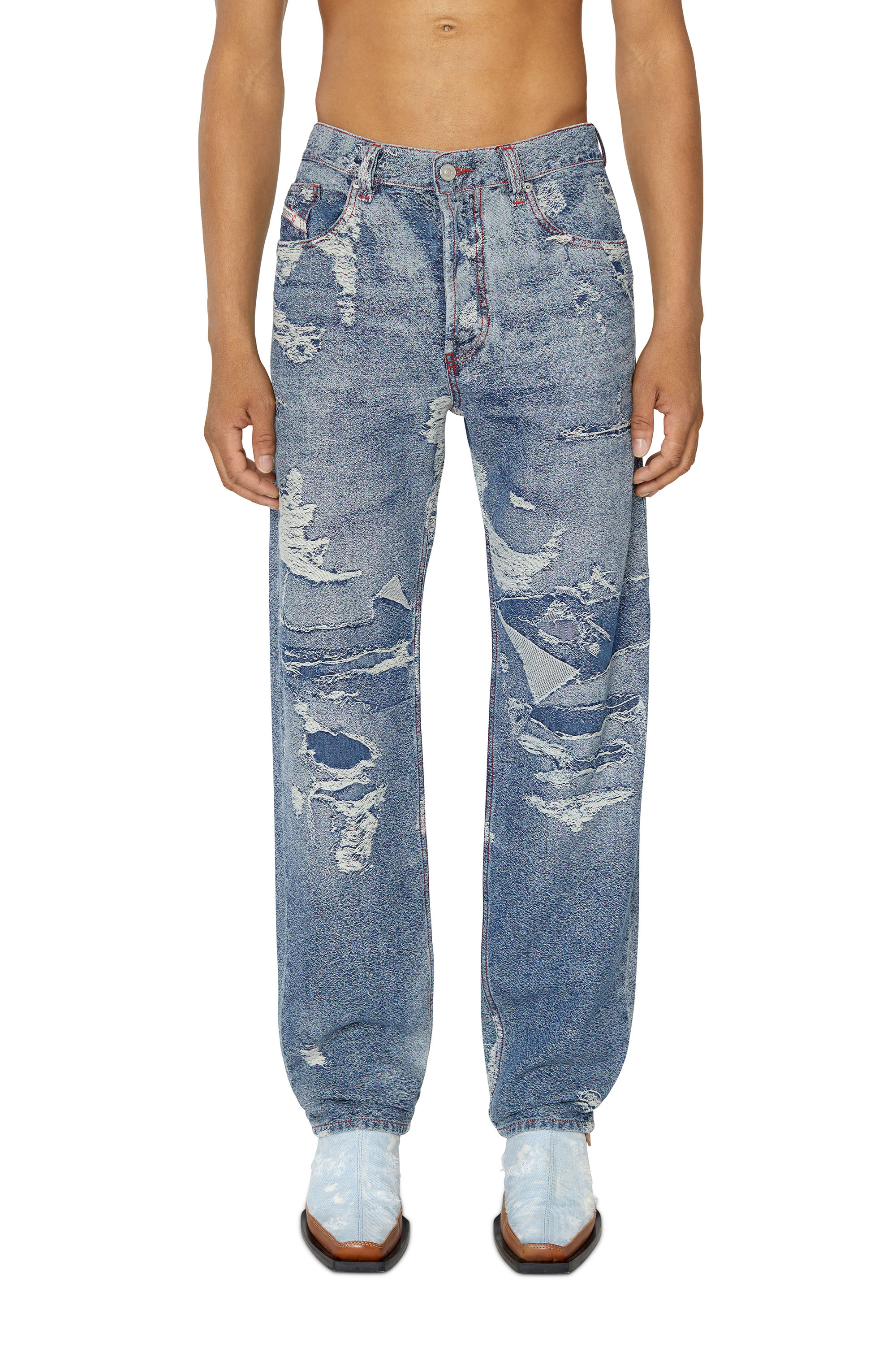 Diesel - 2010 D-MACS 09F10 Straight Jeans, Azul Oscuro - Image 1