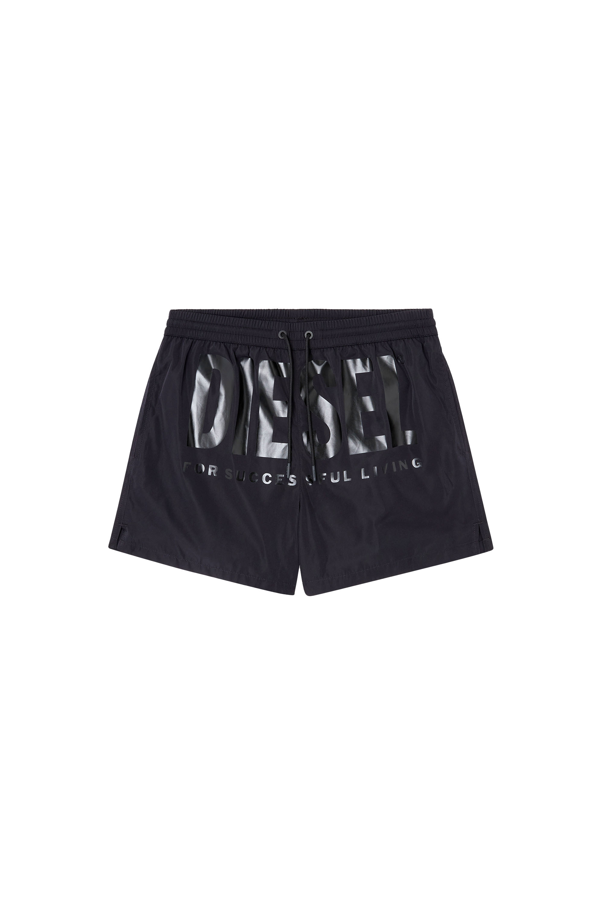 Diesel - KEN-37-D-CORE, Man's Mid-length swim shorts with maxi logo in Black - 3