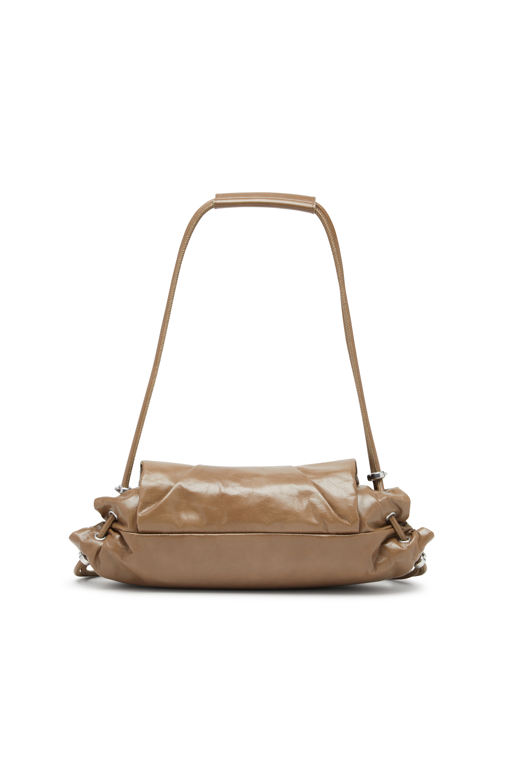 Diesel - SCRUNCH-D SHOULDER S, Woman's Scrunch-D S-Shoulder bag in scrunched leather in Brown - 2