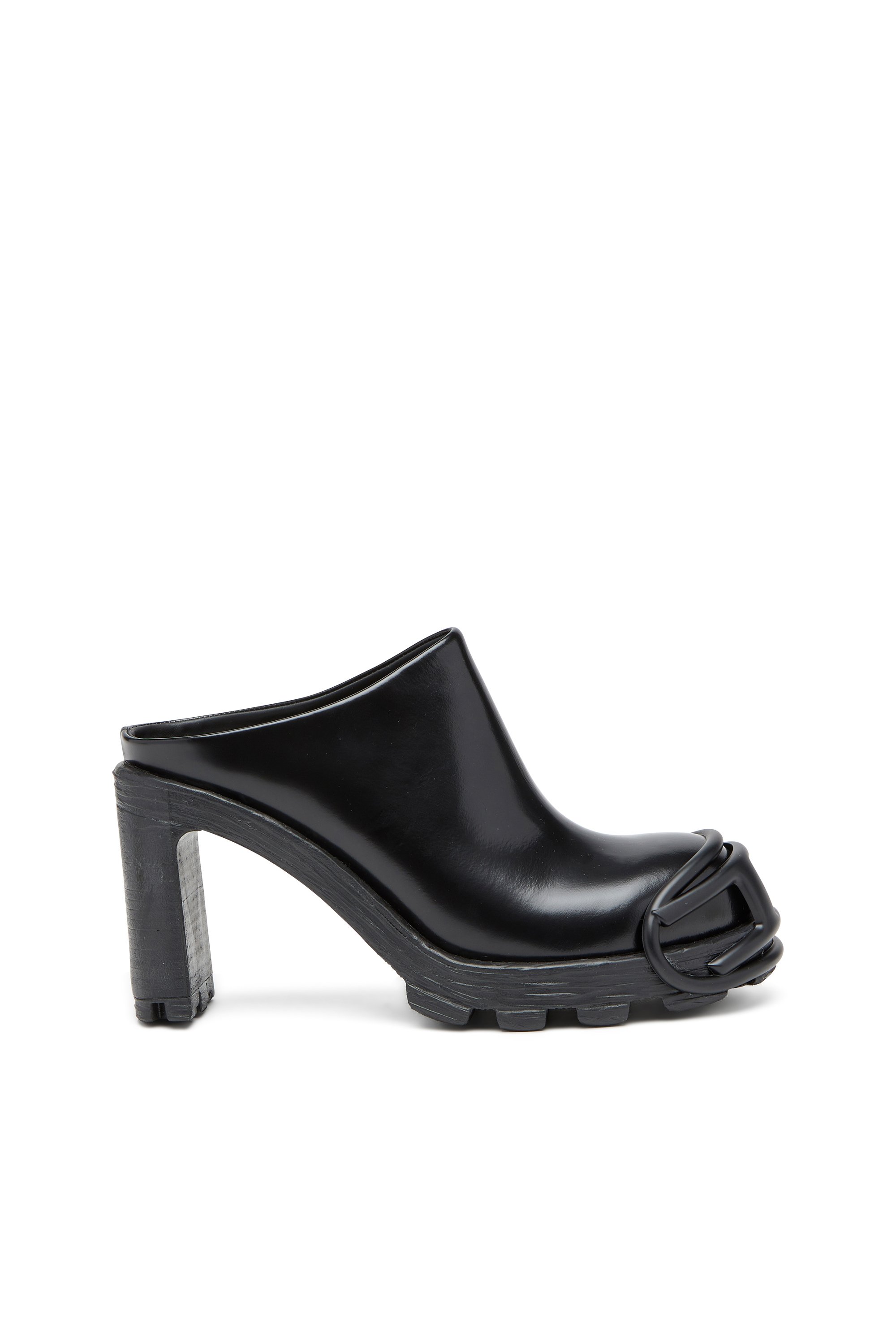 Diesel - D-HAMMER ML D W, Woman D-Hammer-High-heel mules with Oval D plaque in Black - Image 1