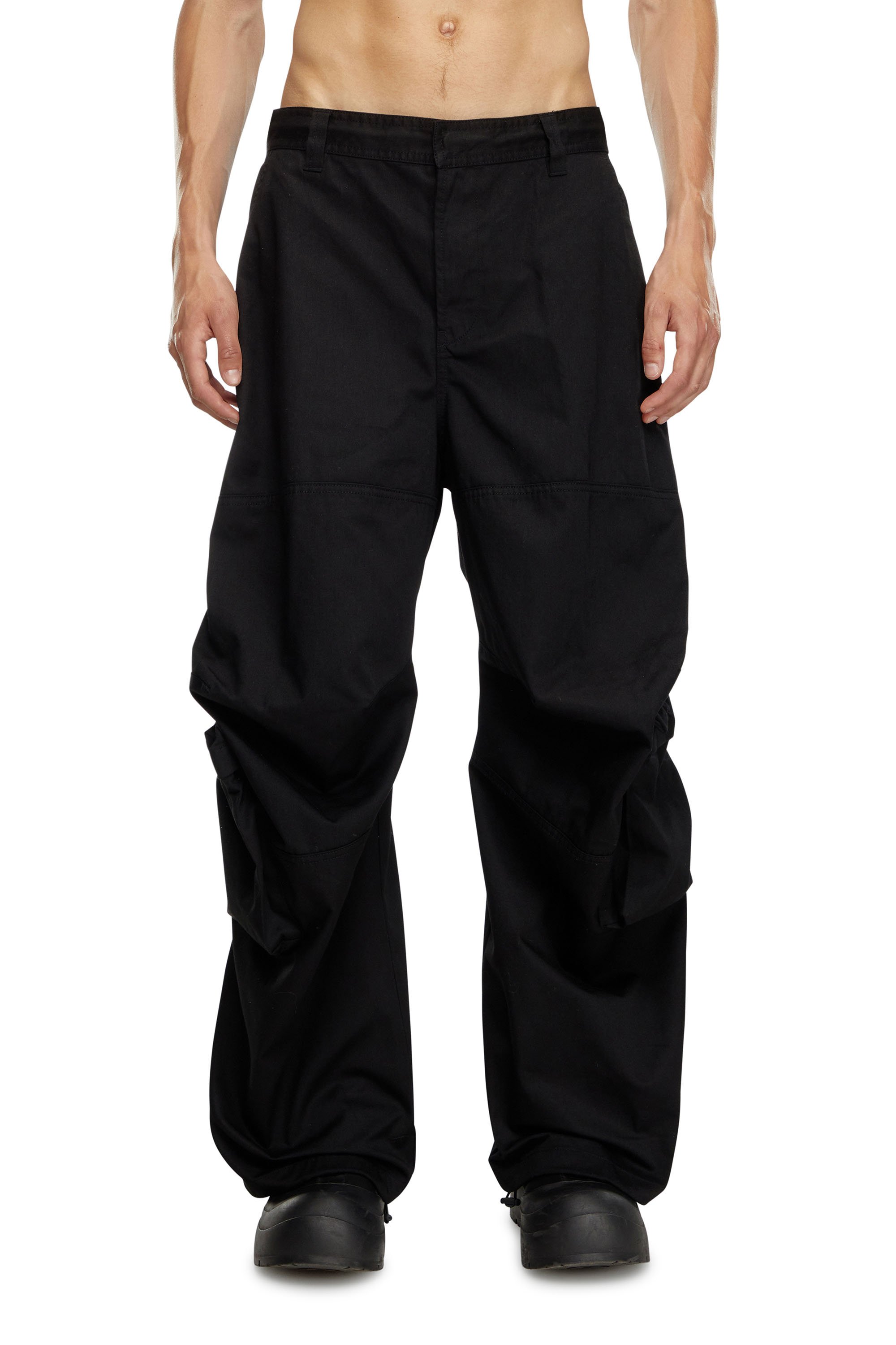 Diesel - P-ARNE-A, Hombre Pantalones cargo de sarga de algodón técnica in Negro - Image 1