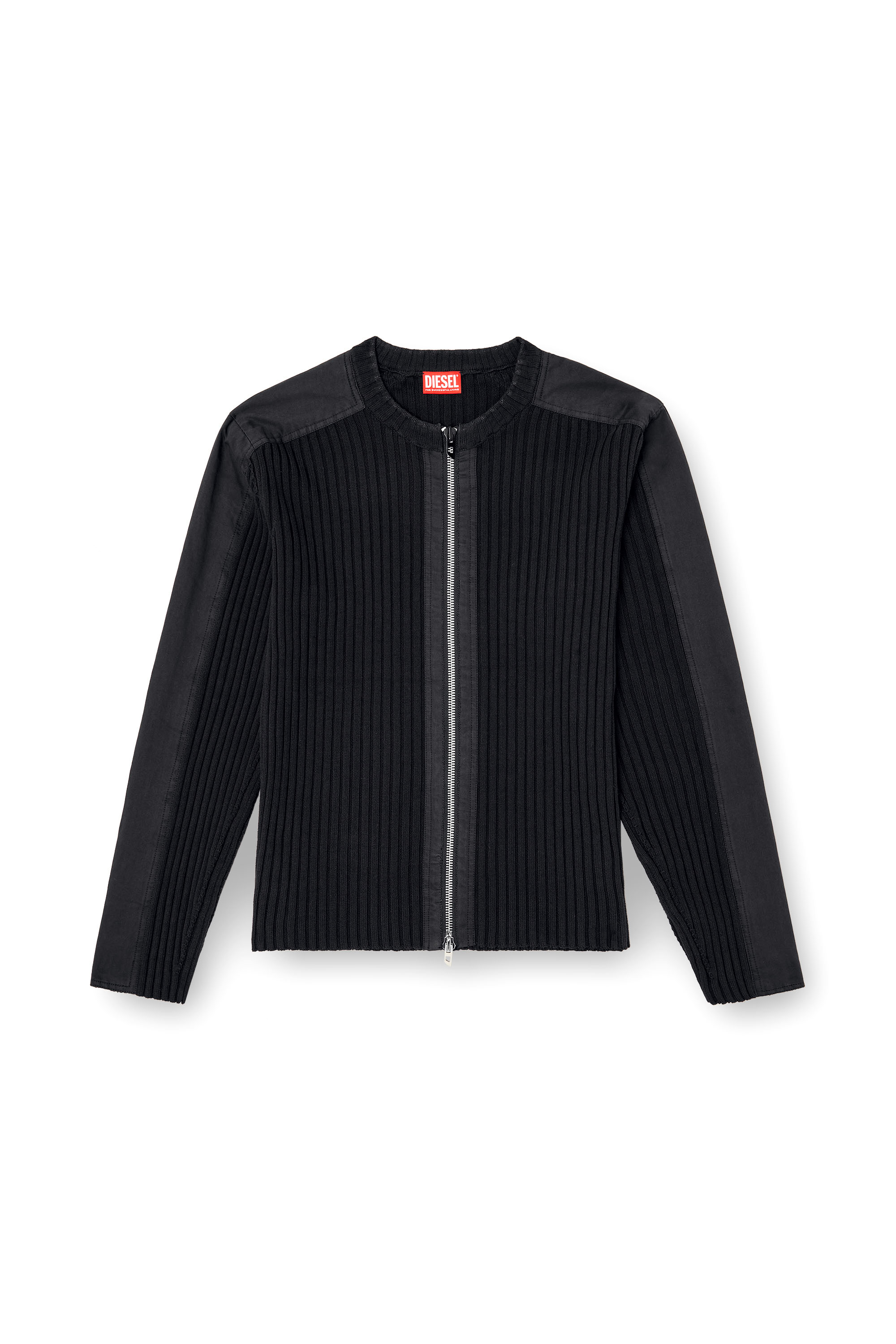 Diesel - K-MATTY, Cárdigan con cremallera y paneles utility Hombre in Negro - 3