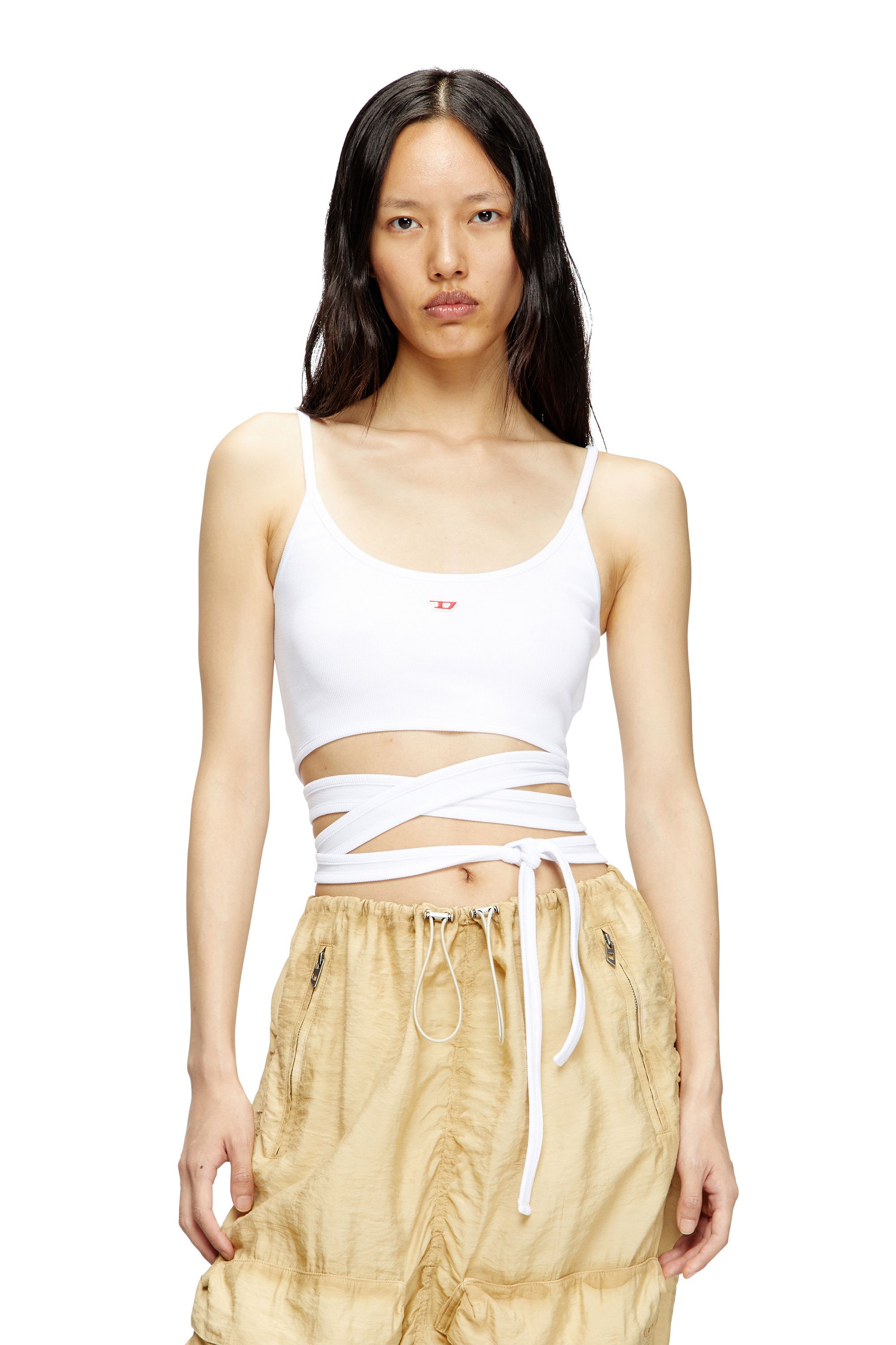 Diesel - T-LEYA-TAIL, Woman's Vest top with wrap ties in White - 1