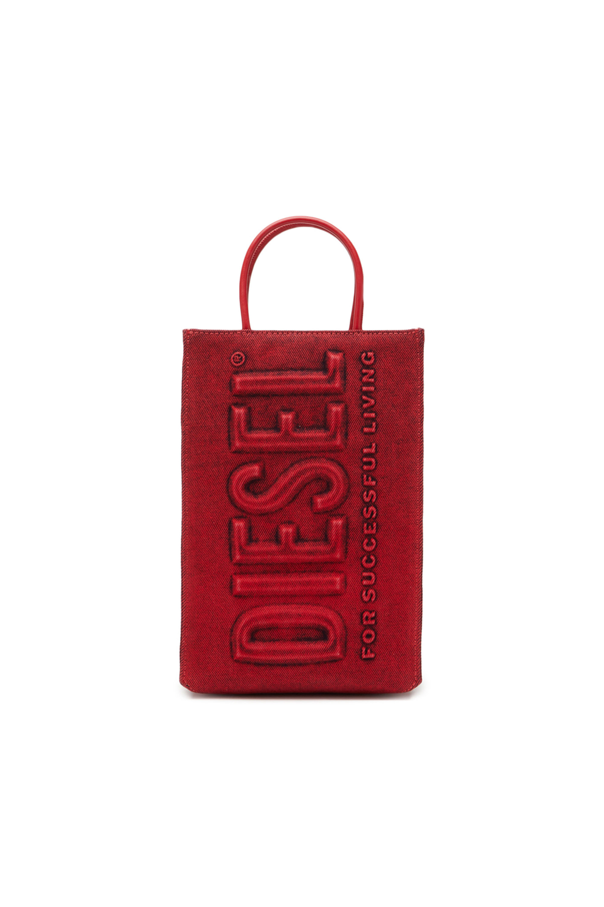 DSL SHOPPER 3D M X: Tote bag in denim and leather | Diesel