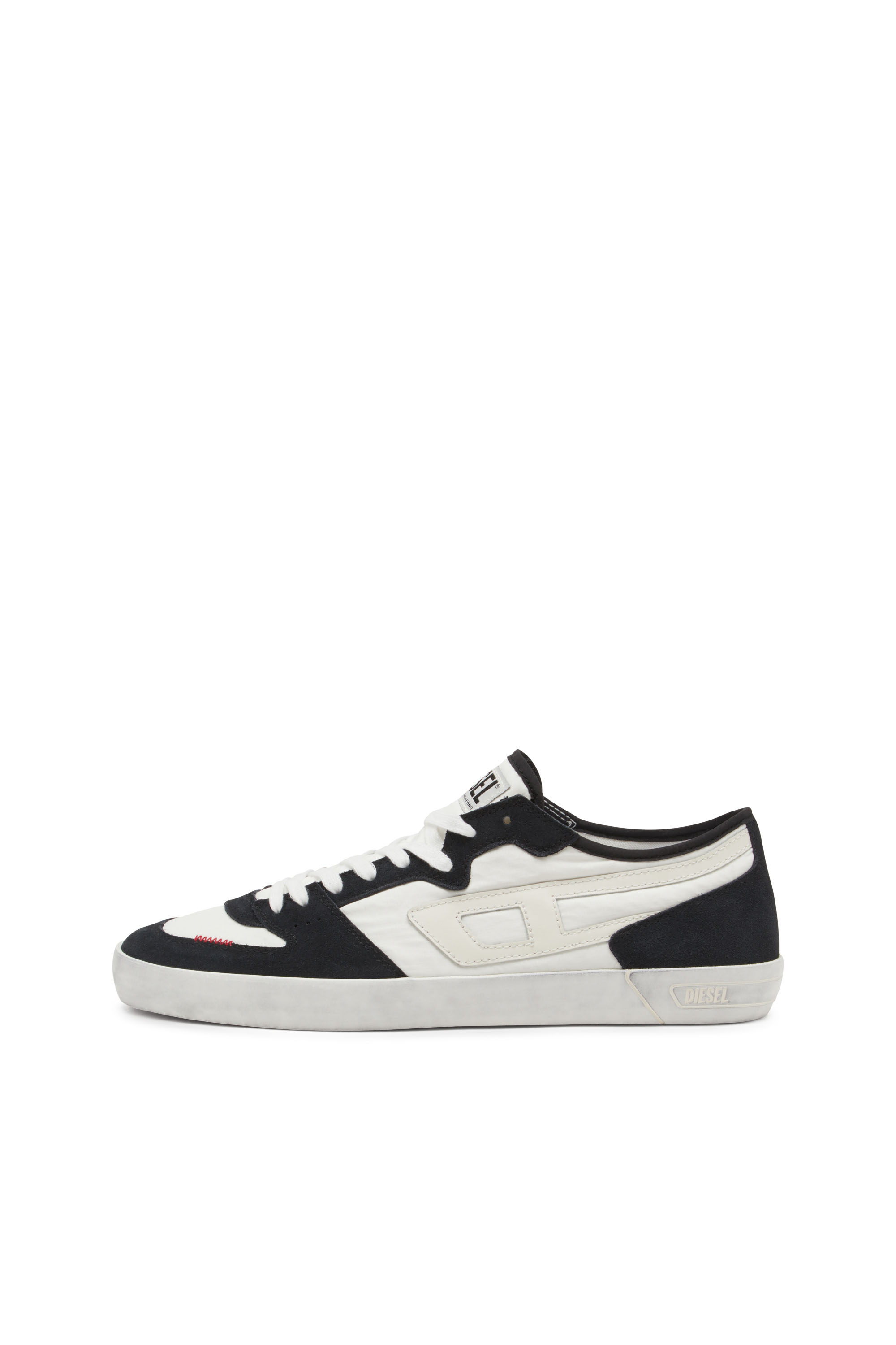 Diesel - S-LEROJI D-1 LOW, Man's S-Leroji D-Sneakers in padded ripstop and suede in Black/White - 7