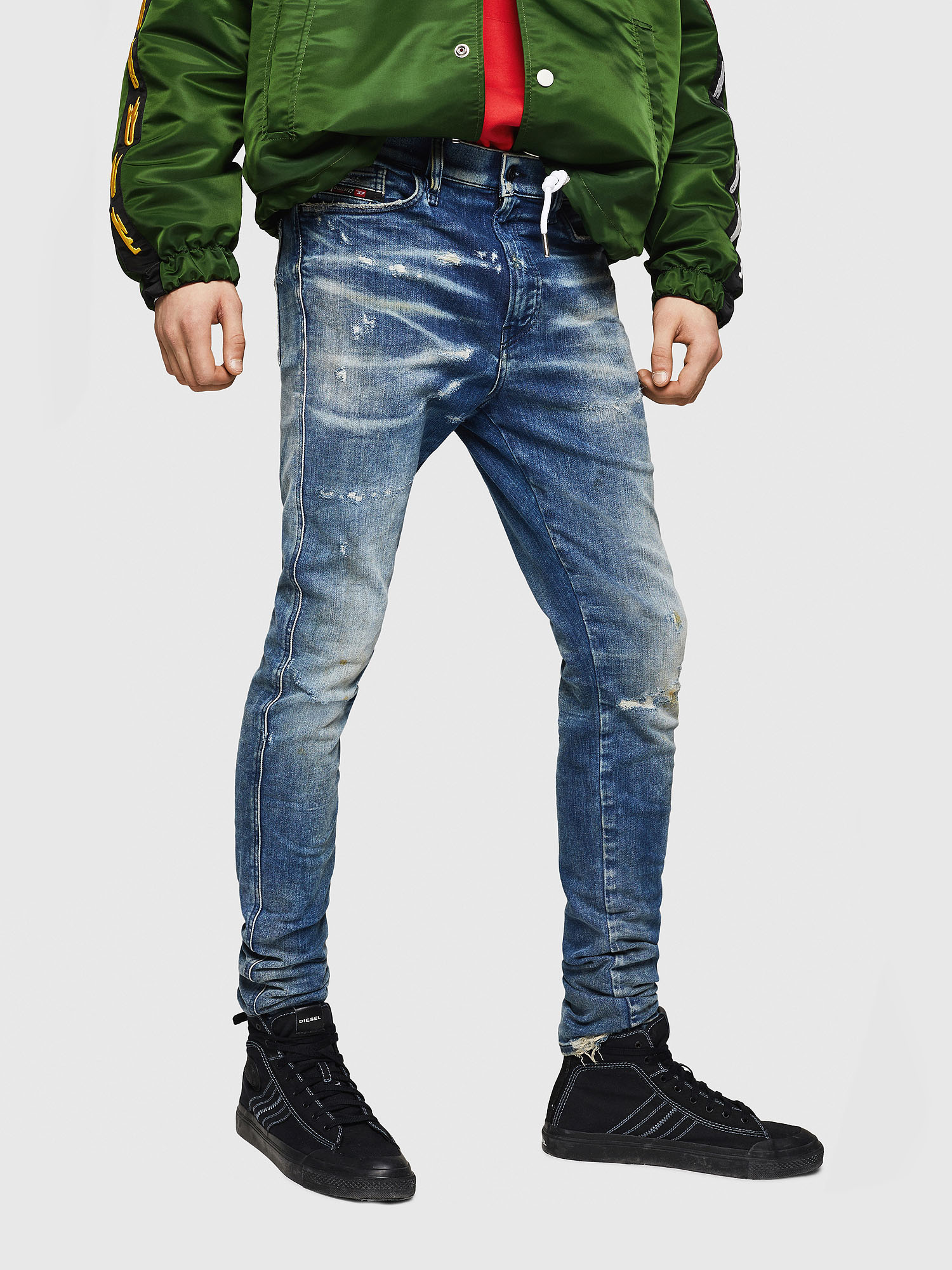 D-REEFT-T JOGGJEANS 0870Q Men: Skinny Medium blue Jeans | Diesel