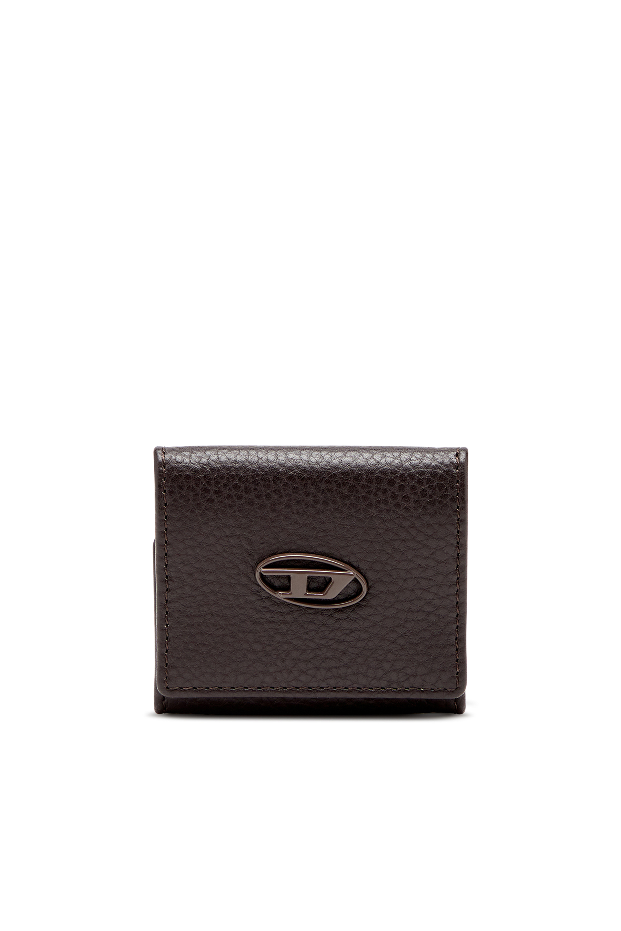 Diesel - HISSU EVO COIN CASE, Monedero de cuero granulado Hombre in Marrón - 1