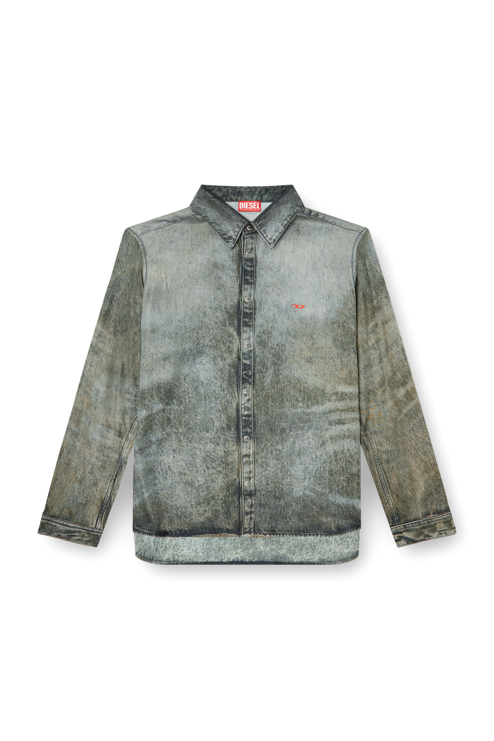 Diesel - S-SIMPLY-LKCT, Man's Shirt in denim-look viscose in Black - 4