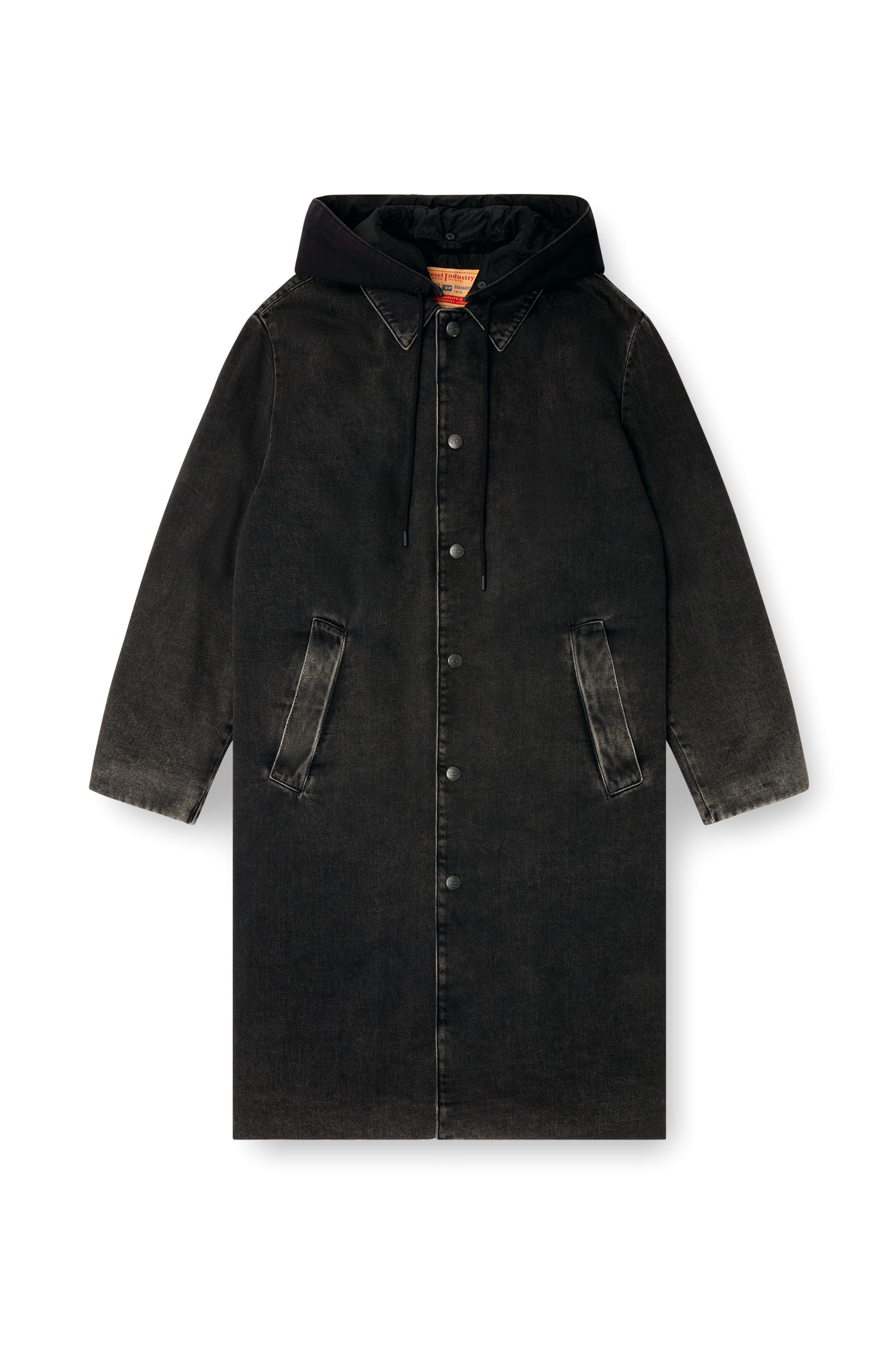 Diesel - D-JAKO-S, Man's Hybrid coat in denim and jersey in Black - 5