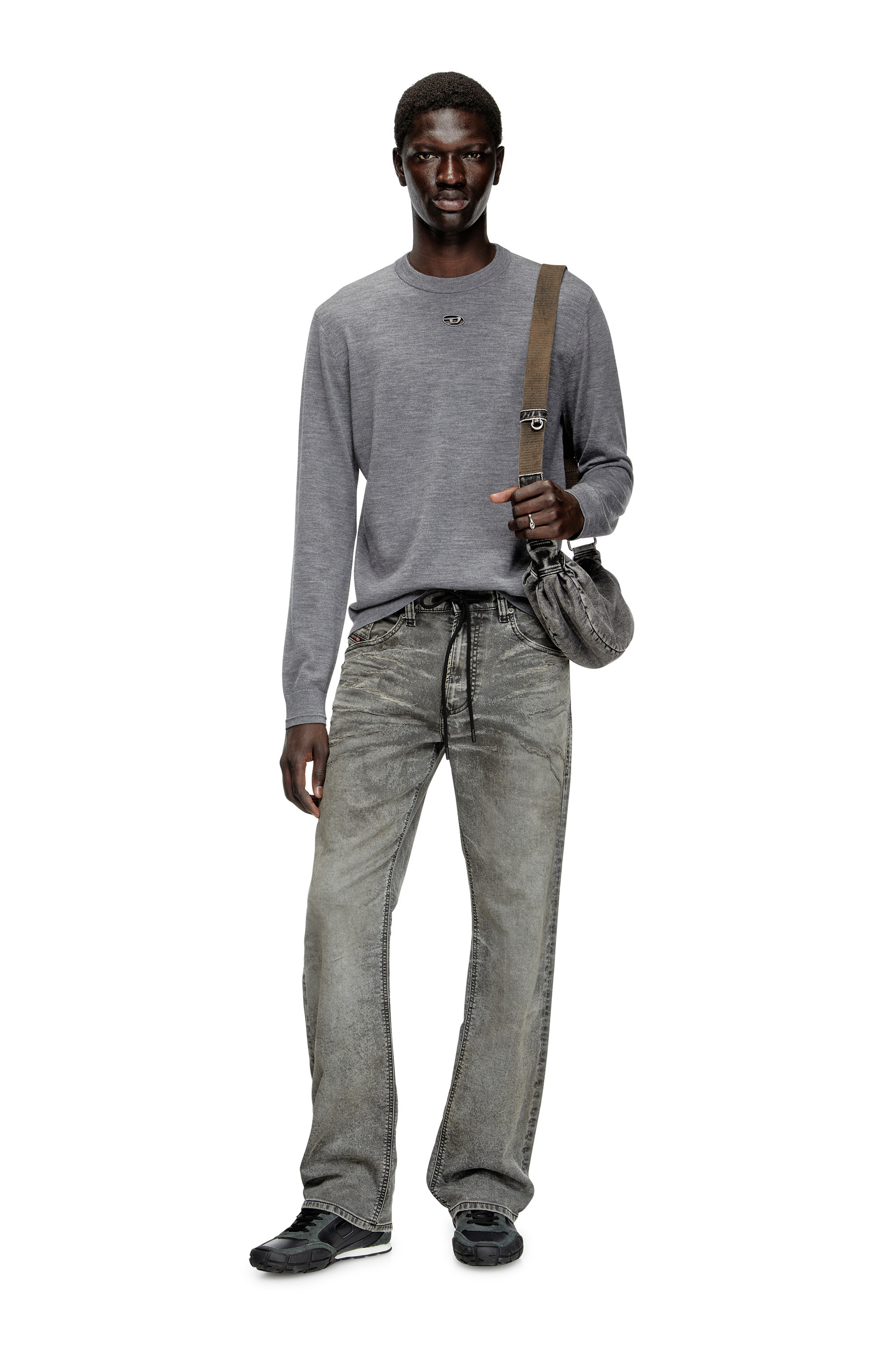 Diesel - K-VALIAM, Man's Wool jumper with cut-out logo in null - 2