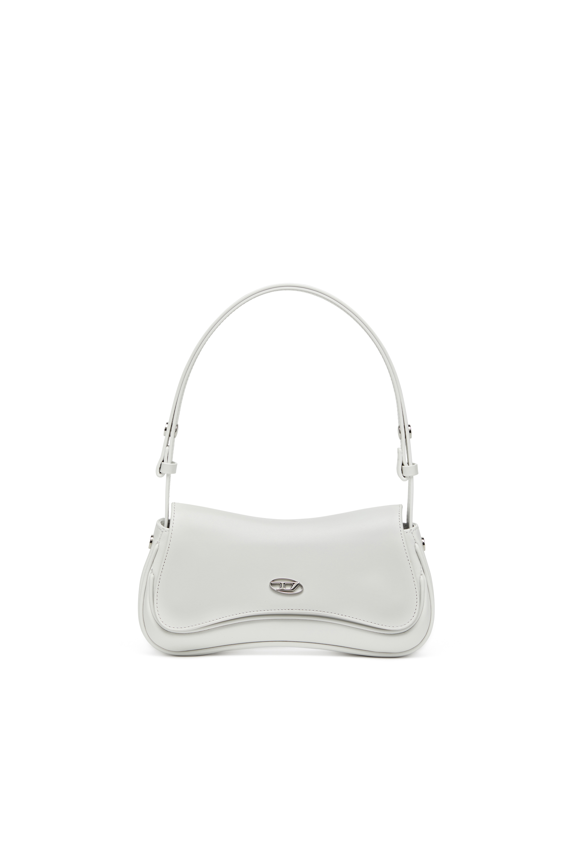 Diesel - PLAY CLUTCH, Woman's Play-Semi gloss leather shoulder bag in White - 2