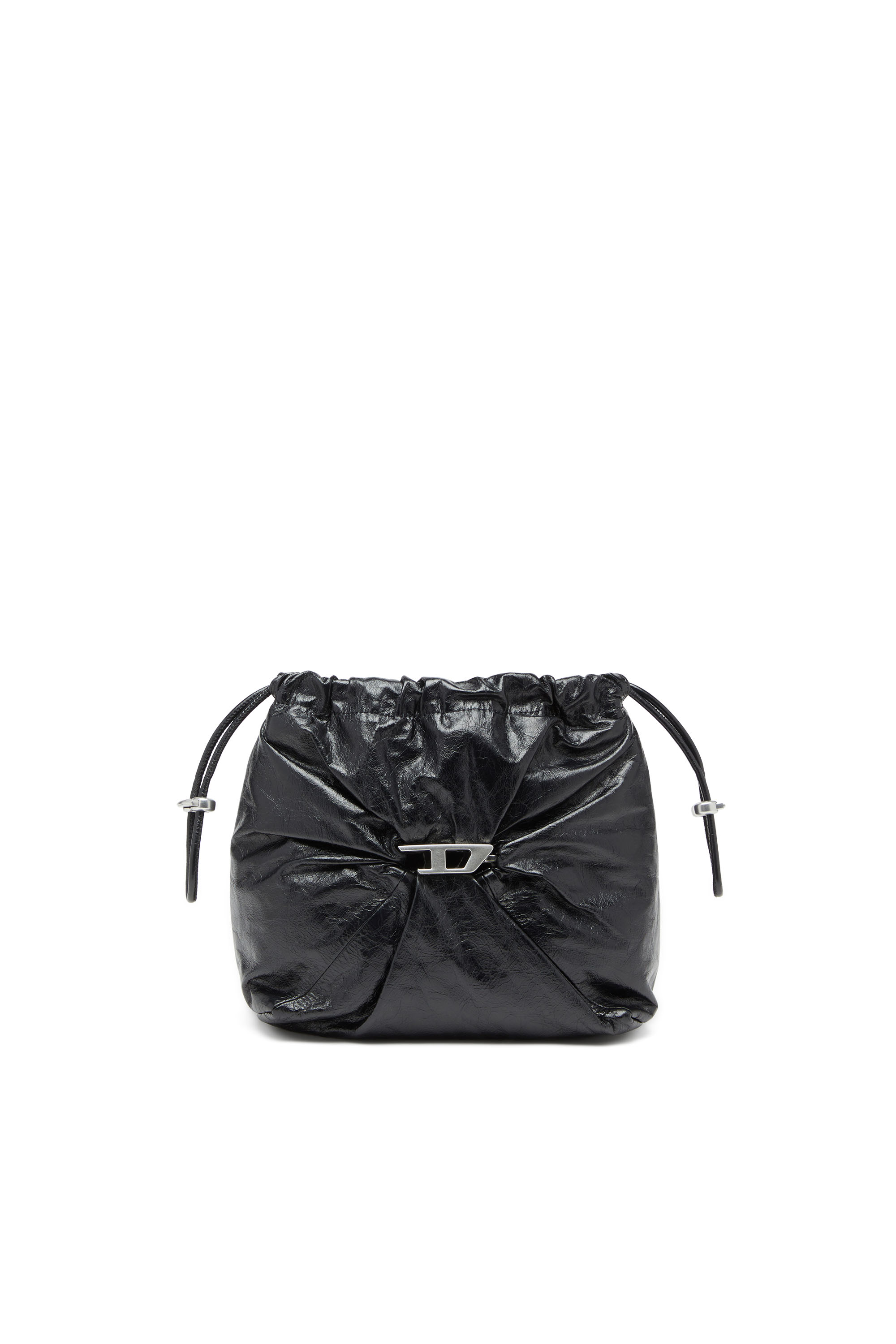 Diesel - SCRUNCH-D BUCKET, Scrunch-D-Bolso tipo cubo en cuero arrugado y brillante Mujer in Negro - 2