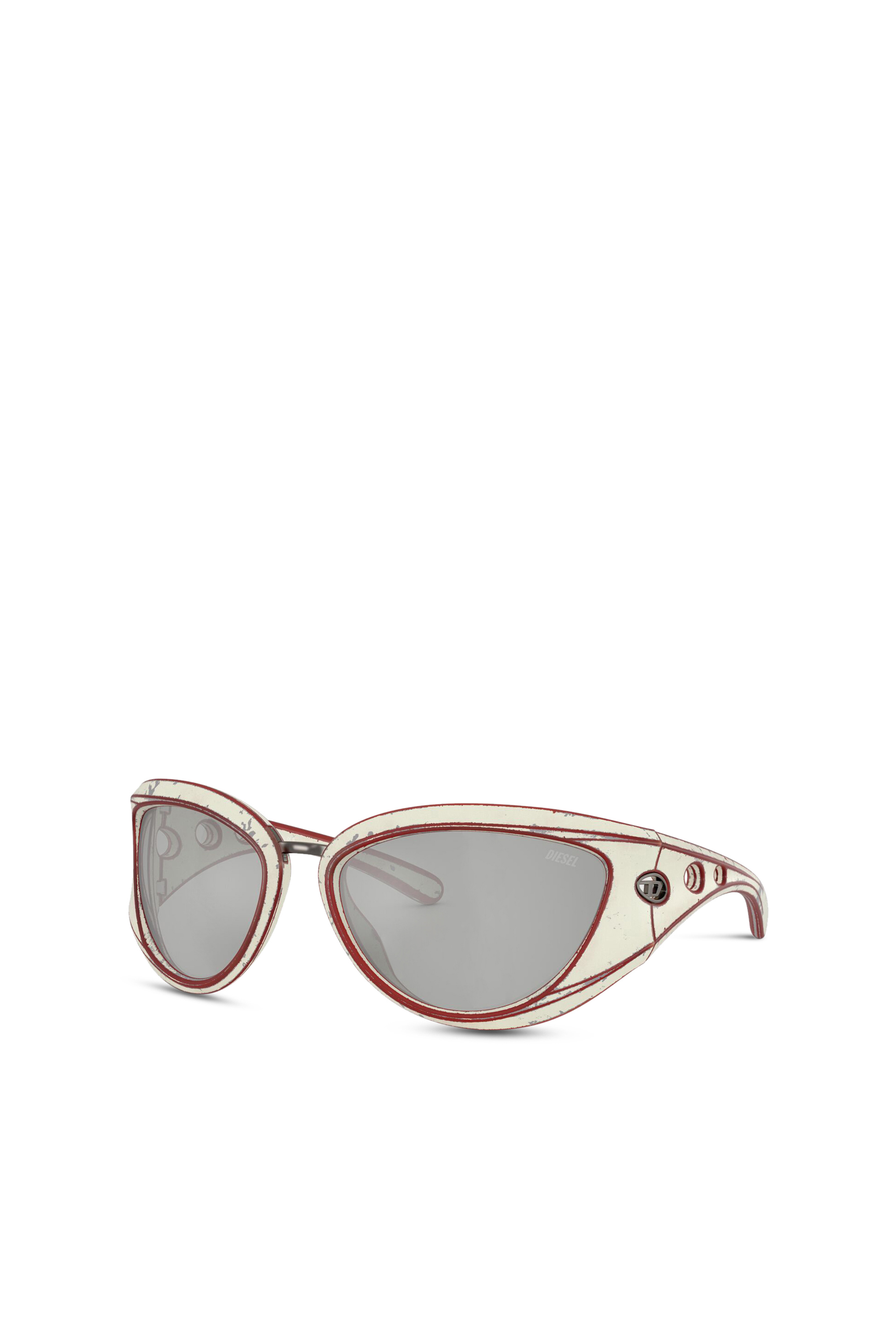 Diesel - 0DL3007U, Unisex's Cat-eye style sunglasses in White/Grey - 4