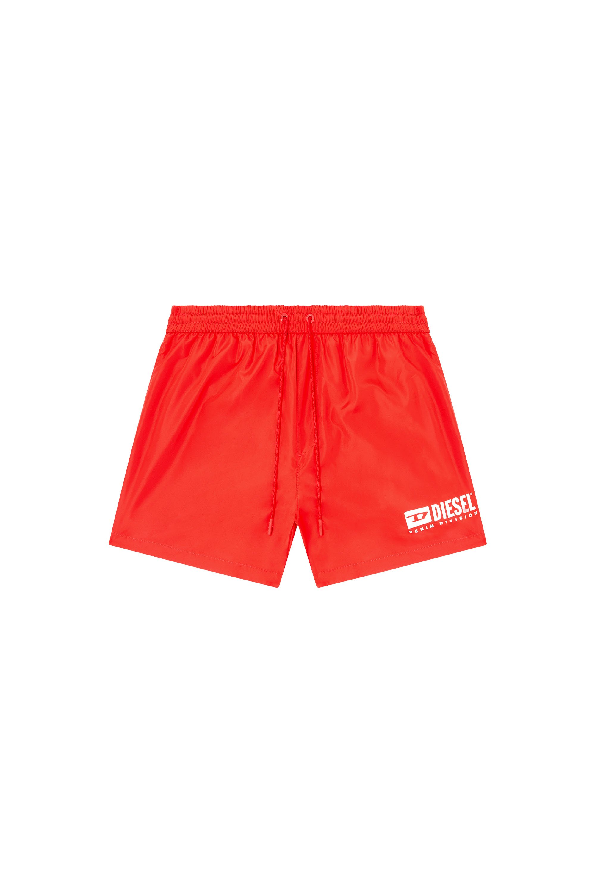 Diesel - KEN-37-D-BOX, Man's Mid-length swim shorts with logo print in Red - 4