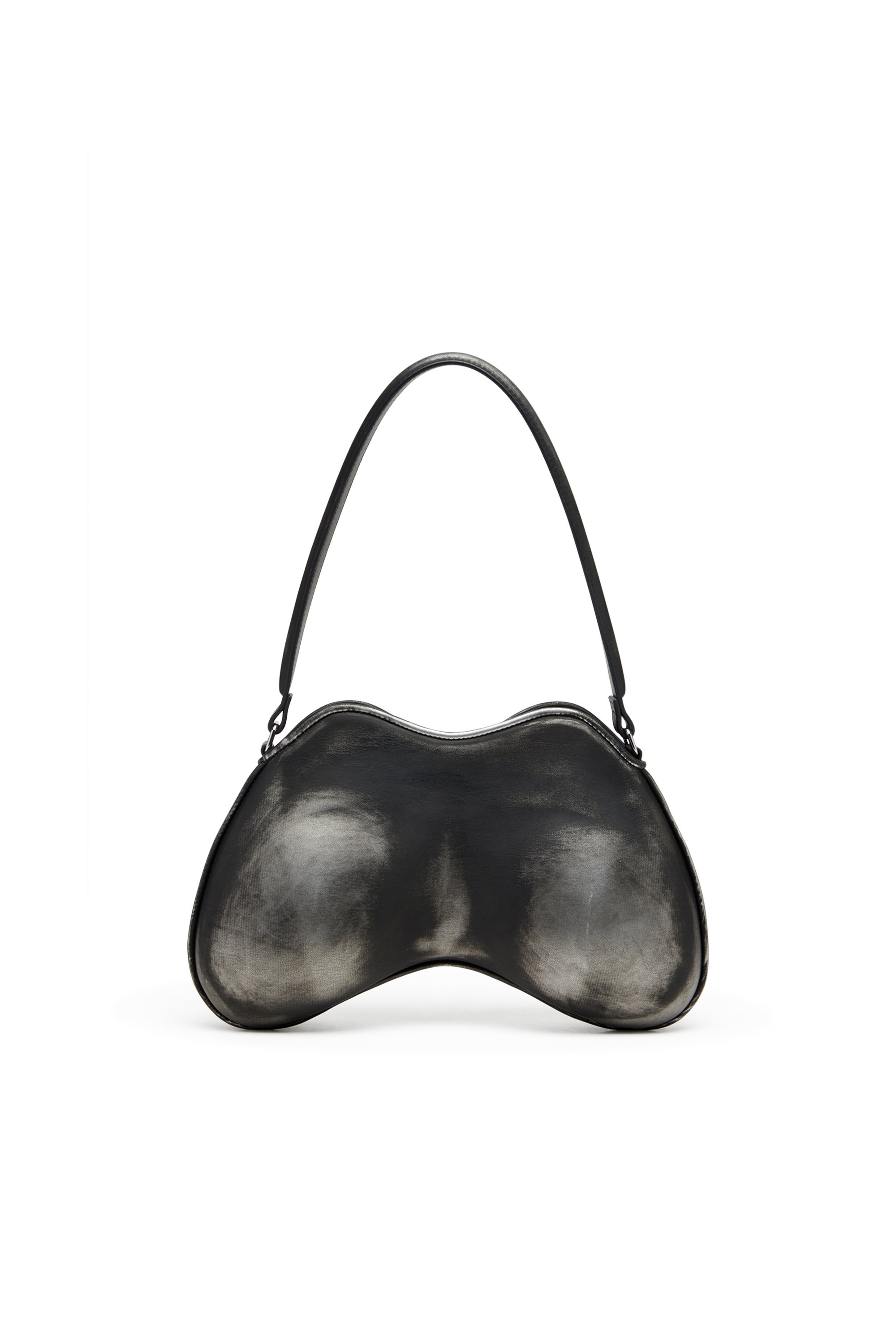Diesel - DOUBLE-D SHOULDER, Double-D-Bolso de hombro rígido en PU cepillado Mujer in Negro - 2
