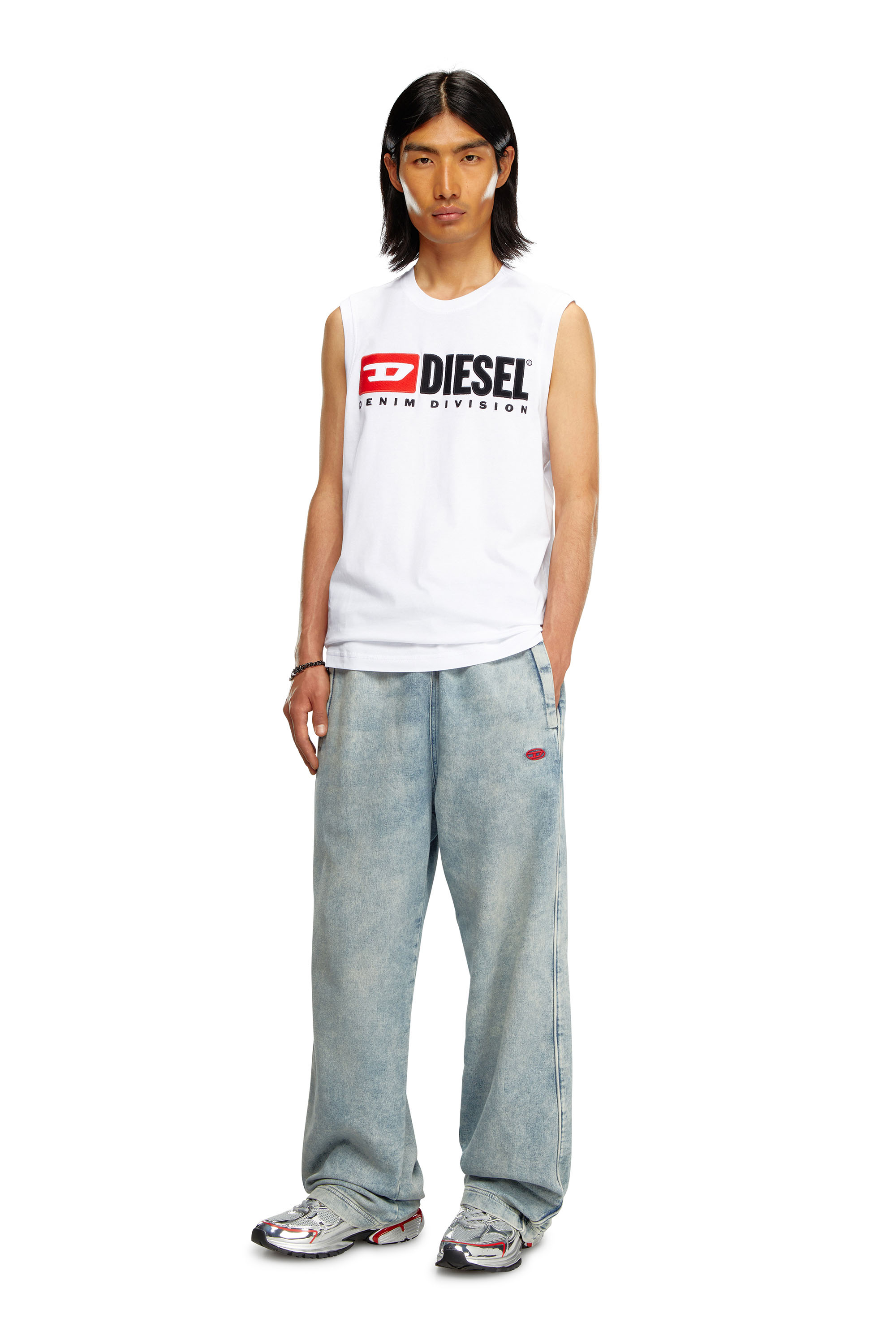 Diesel - T-ISCO-DIV, Hombre Camiseta sin mangas con logotipo estampado en el pecho in Blanco - Image 3