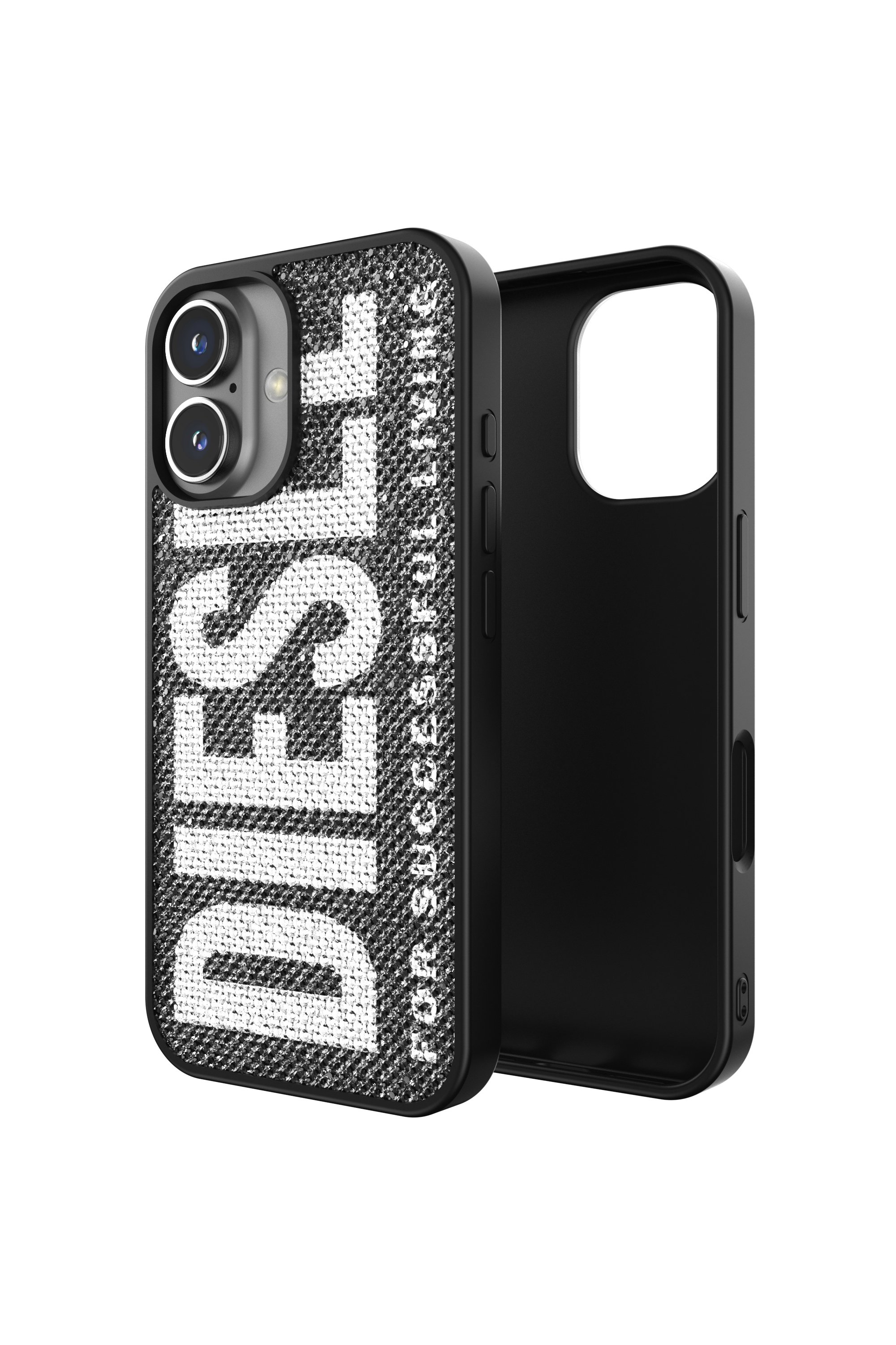 Diesel - 60183 MOULDED CASE, Funda con cristal de Swarovski iP 16 Unisex in Negro - 1