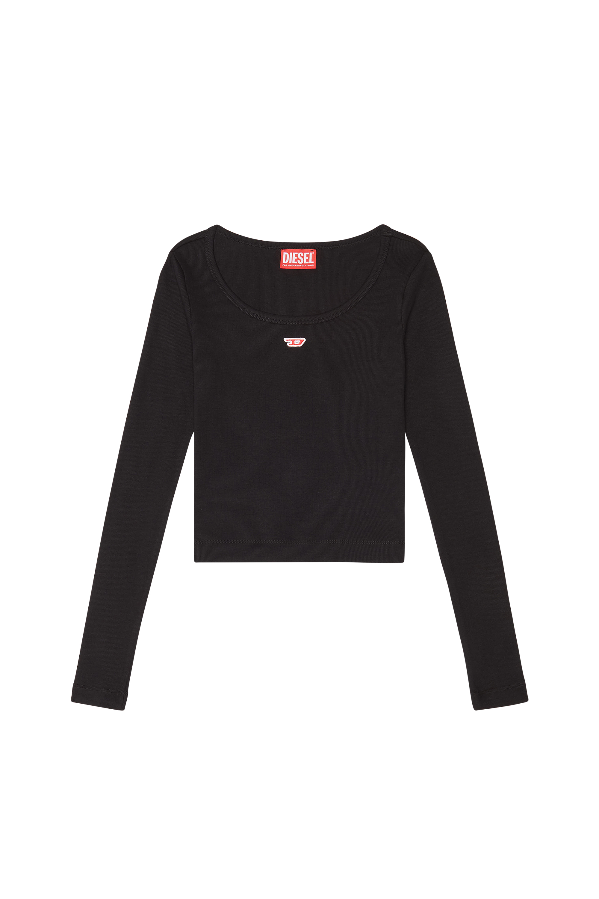 Diesel - T-BALLET-D, Woman Long-sleeve top with embroidered D patch in Black - Image 5