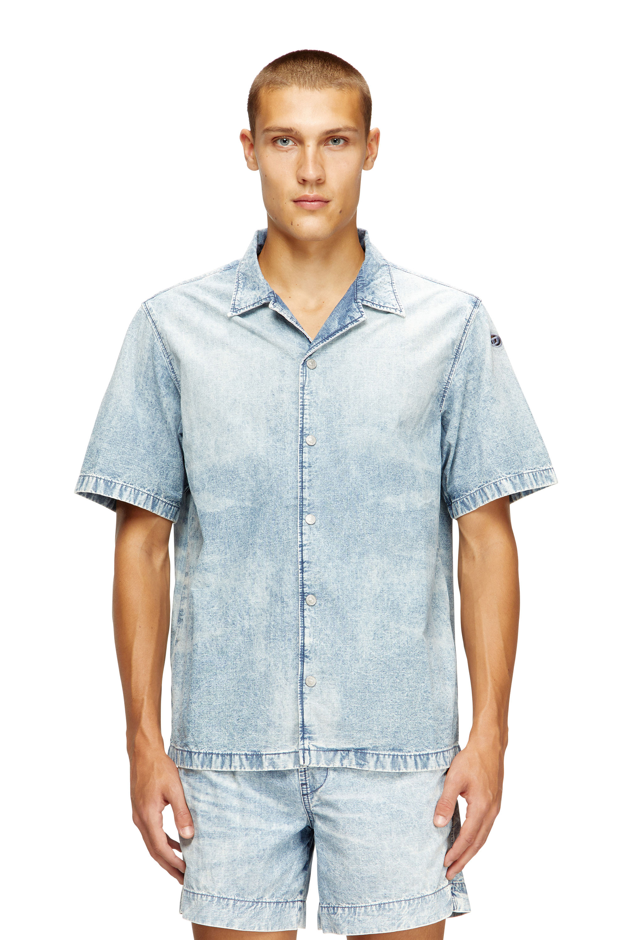 Diesel - D-NABIL-S4, Camisa de bolos en denim efecto mármol Hombre in ToBeDefined - 1