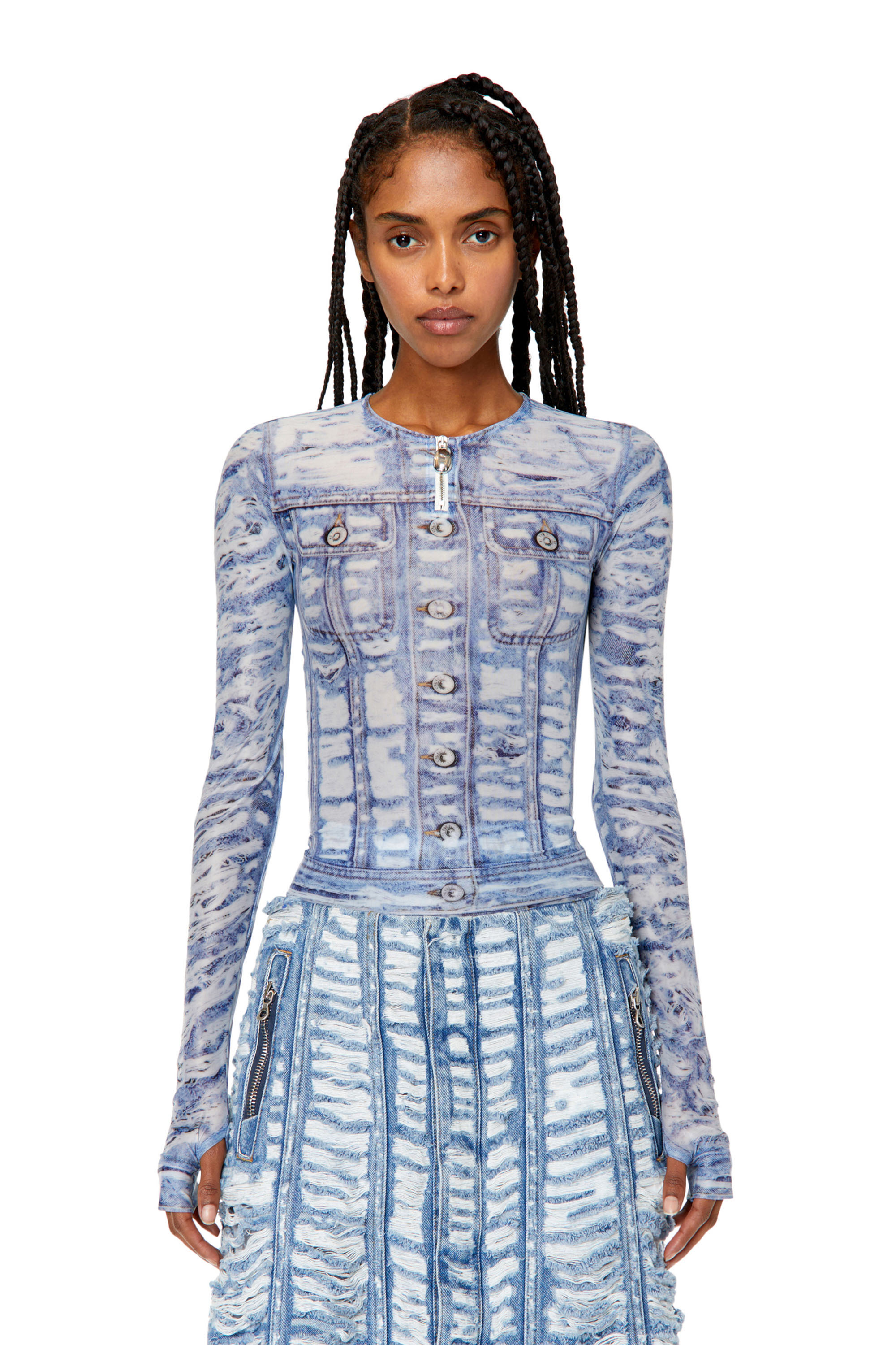 Diesel - T-CLAUZI-H2, Azul marino/Blanco - Image 1