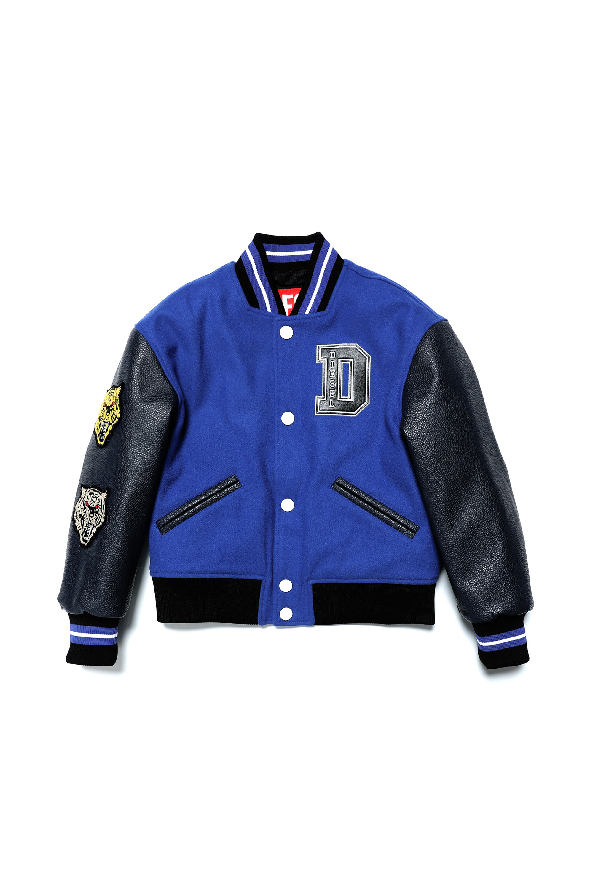 A guest is seen wearing a Louis Vuitton varsity jacket, blue and