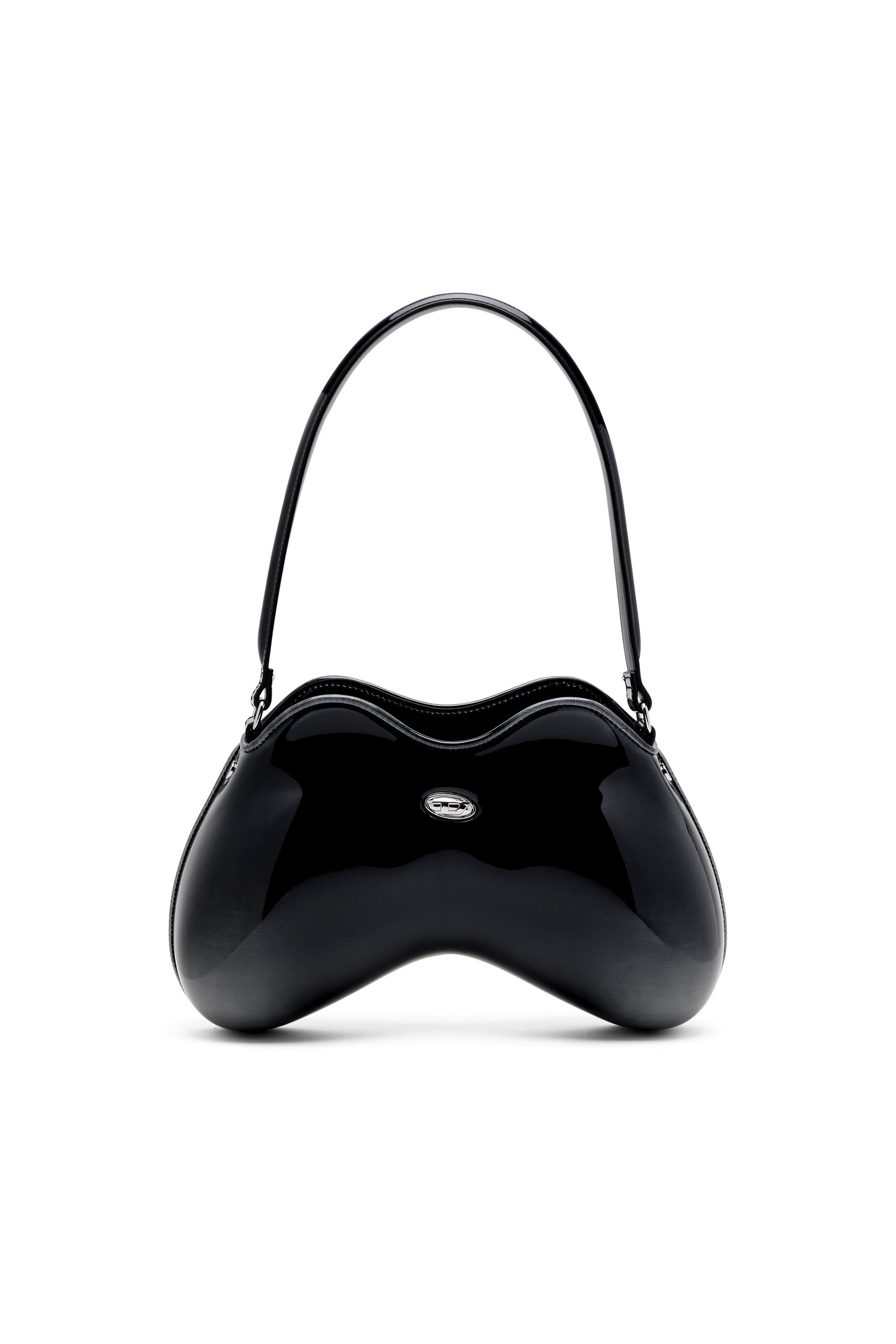 Diesel - DOUBLE-D SHOULDER, Double-D-Bolso rígido de hombro en PU brillante dégradé Mujer in Negro - 1