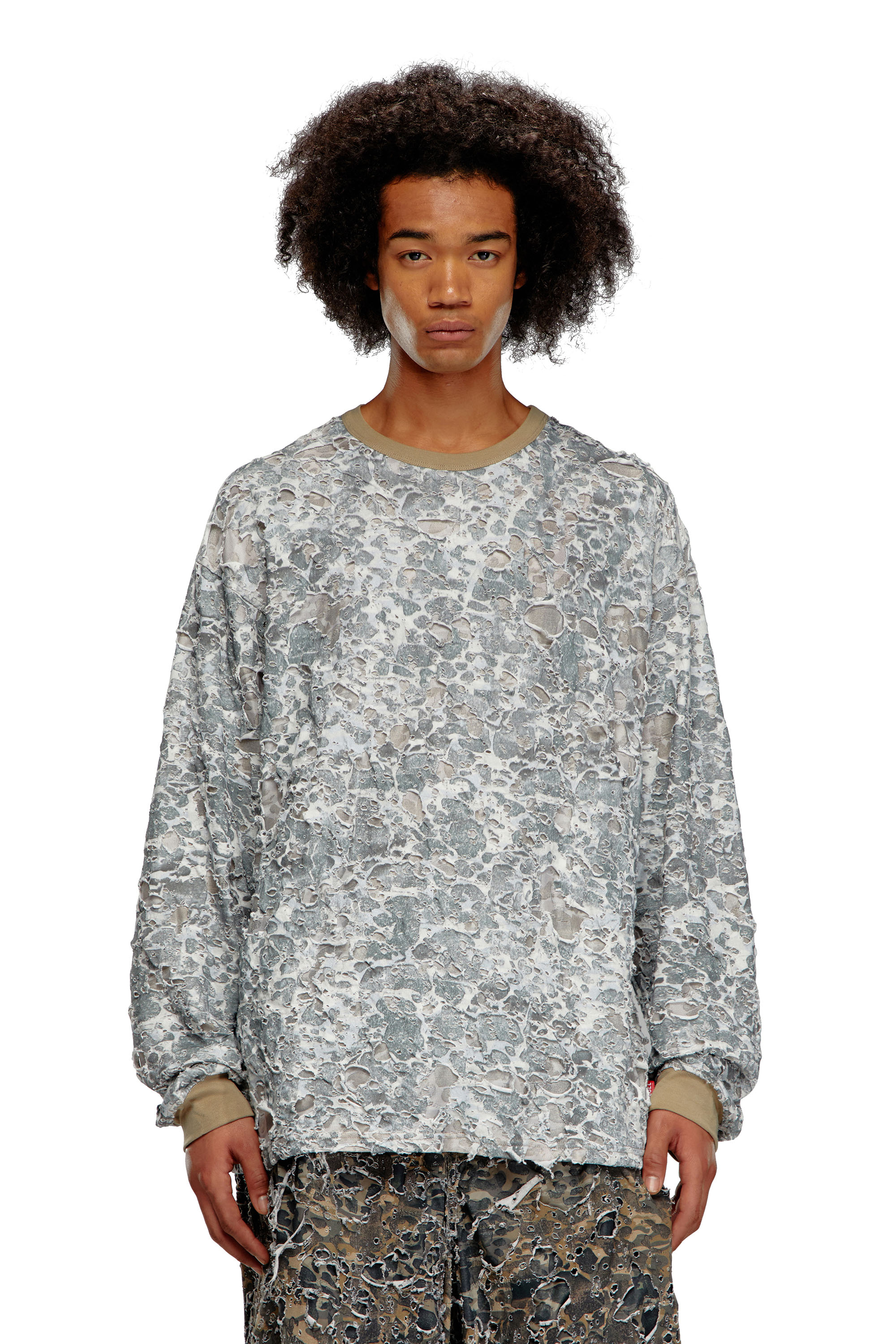 DIESEL t-boxt-camou ジャージーコットン グリッチ カモ Men's T-shirt with glitch camo print | Multicolor | Diesel