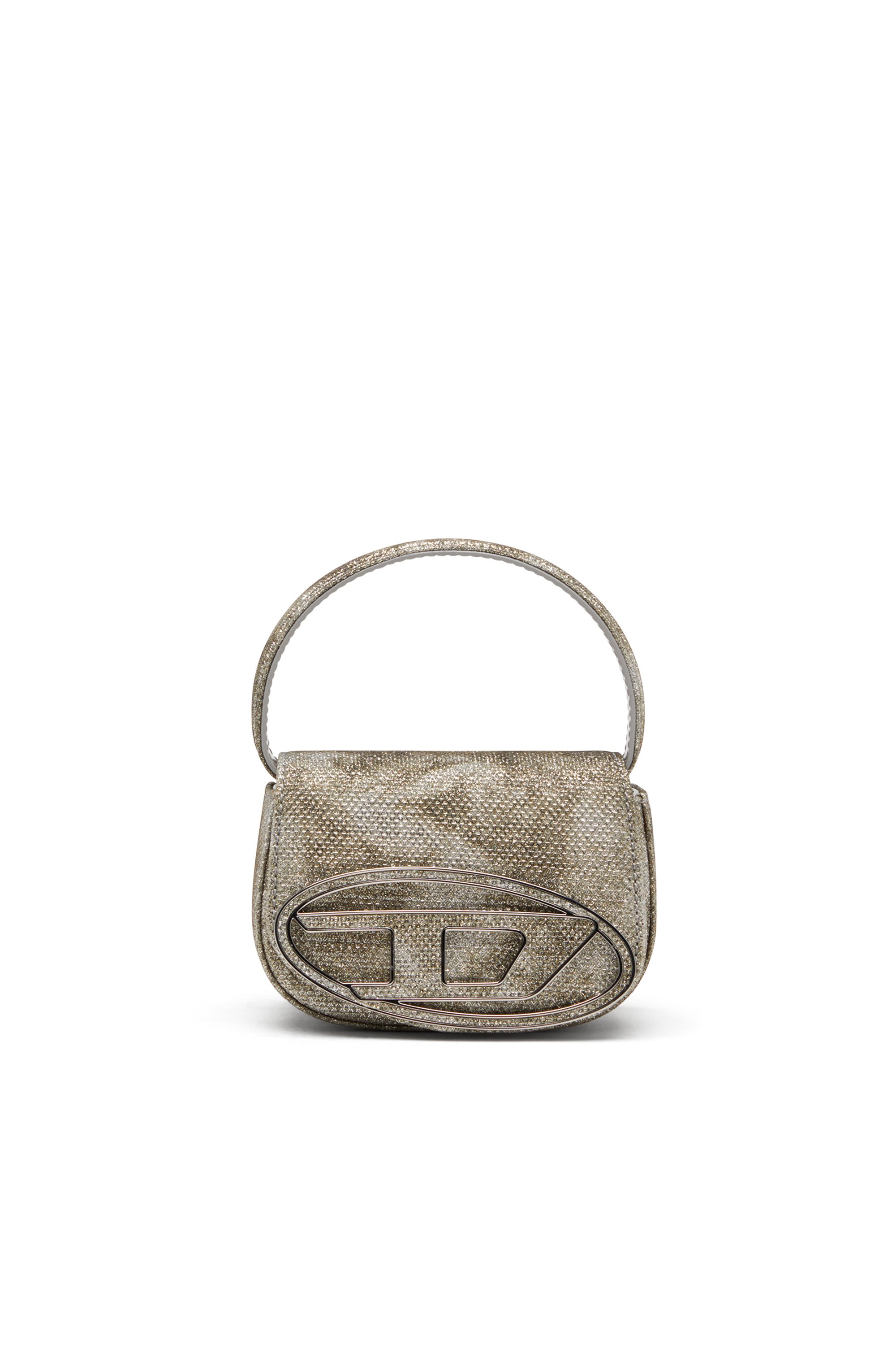 Diesel - 1DR XS, Woman's Iconic mini bag in shimmer fabric in Military Green - 1